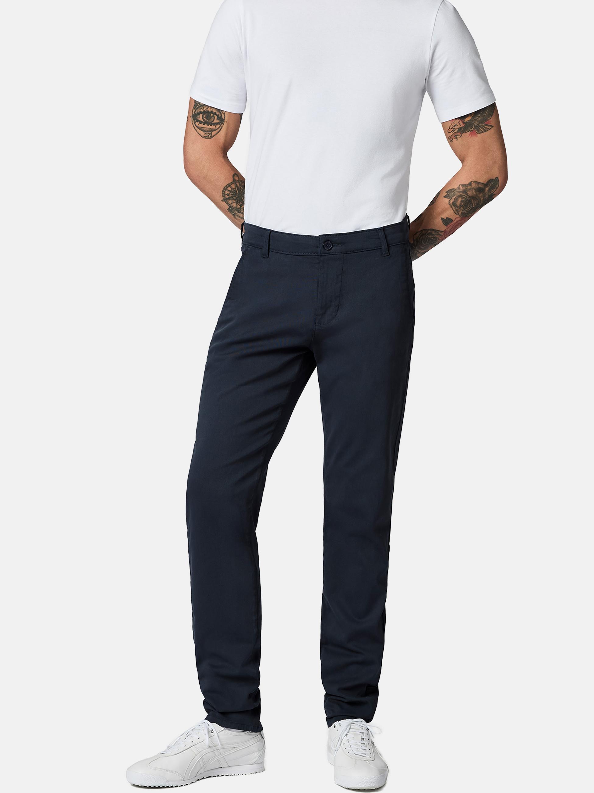 Lange Chino-Hose "Solon" Tapered Fit Warp Navy