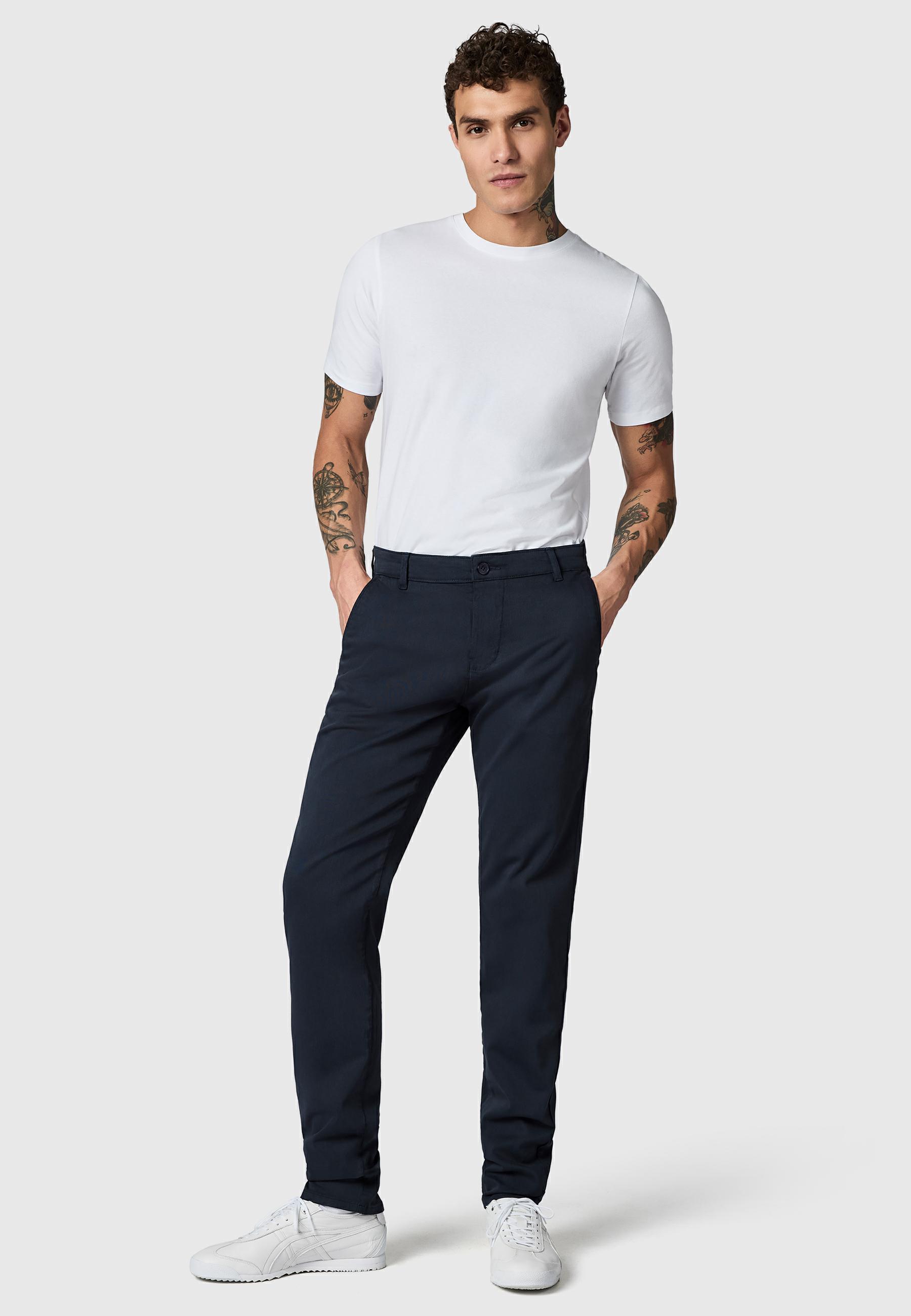 Lange Chino-Hose "Solon" Tapered Fit Warp Navy