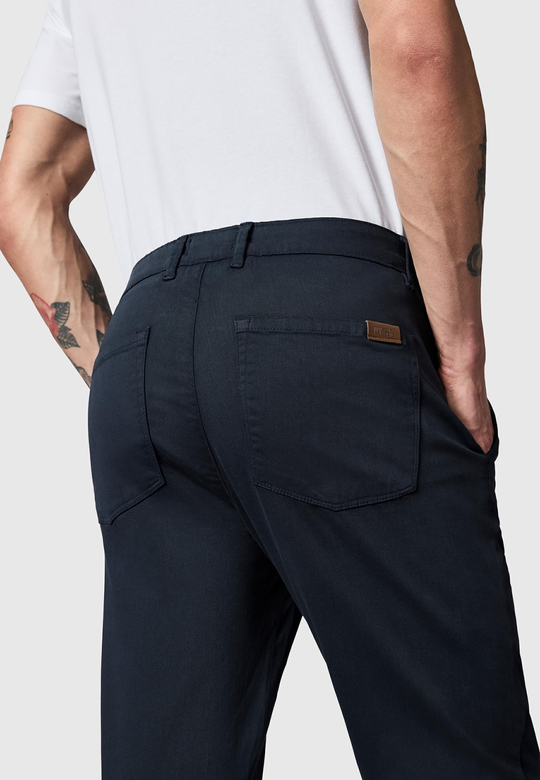 Lange Chino-Hose "Solon" Tapered Fit Warp Navy