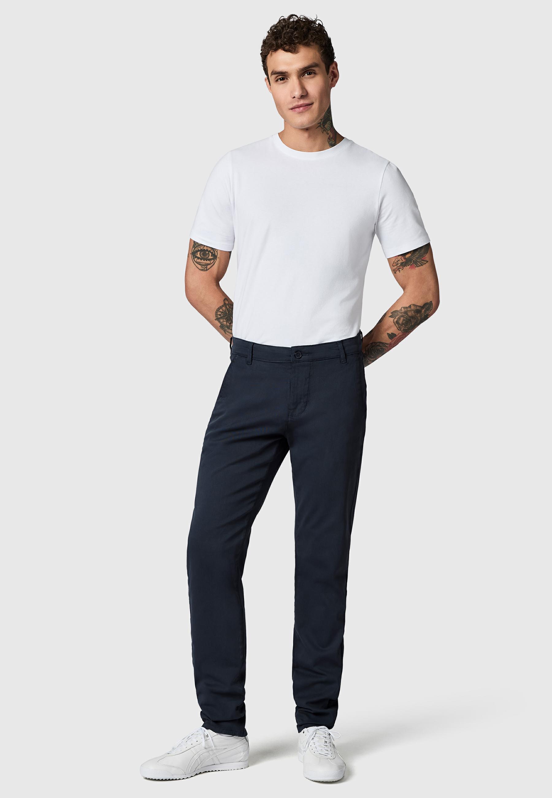 Lange Chino-Hose "Solon" Tapered Fit Warp Navy