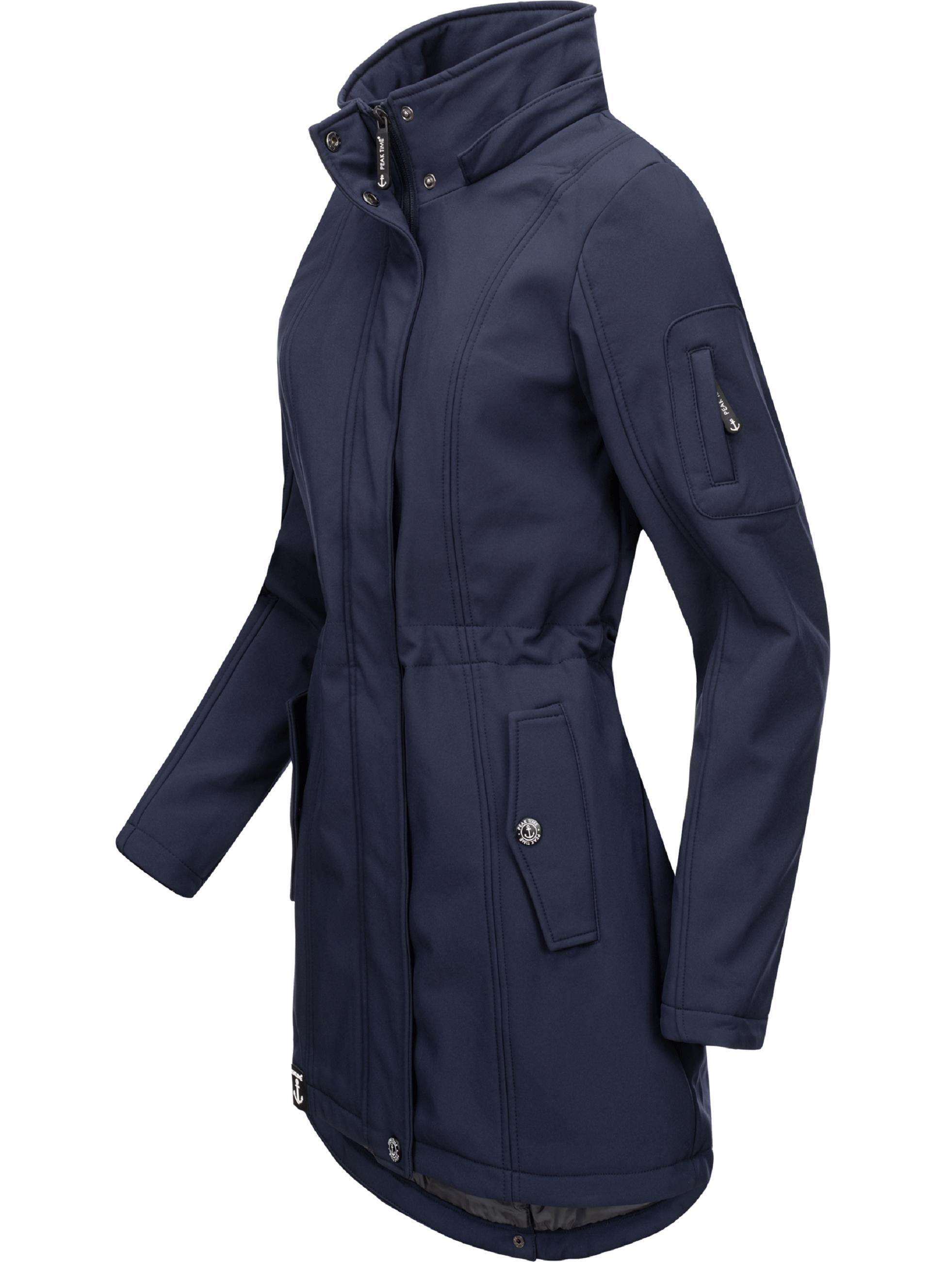 Langer Softshell-Mantel mit Kapuze "L60013" Navy21