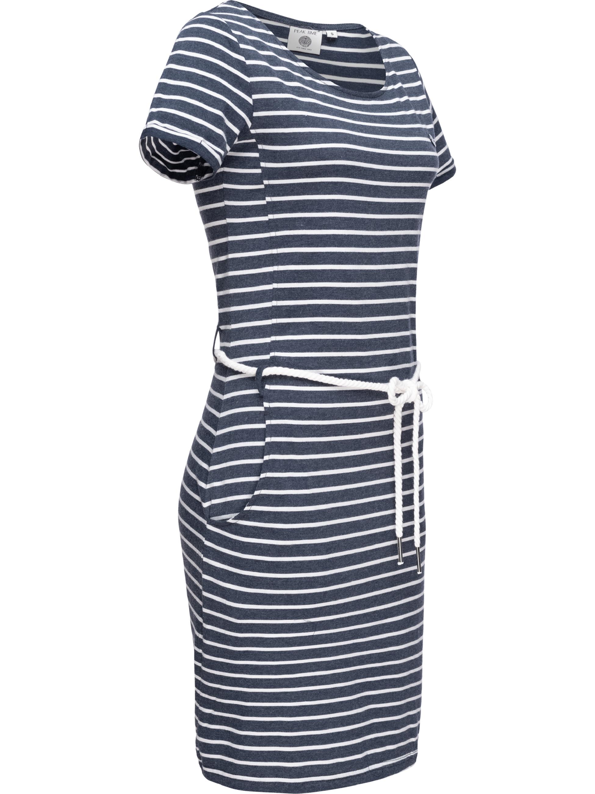 Leichtes Sommerkleid "L80022" Blue Melange Stripes