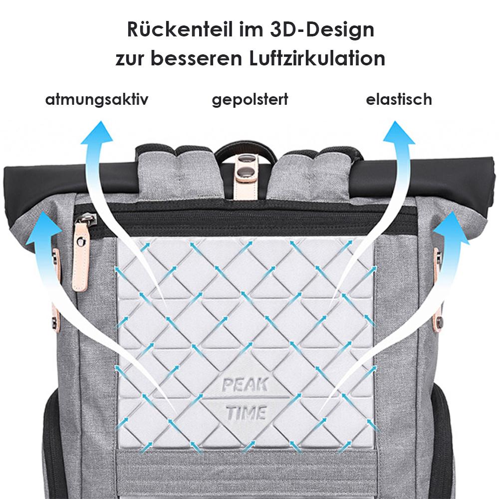 Rolltop-Rucksack "PT-305" Grau