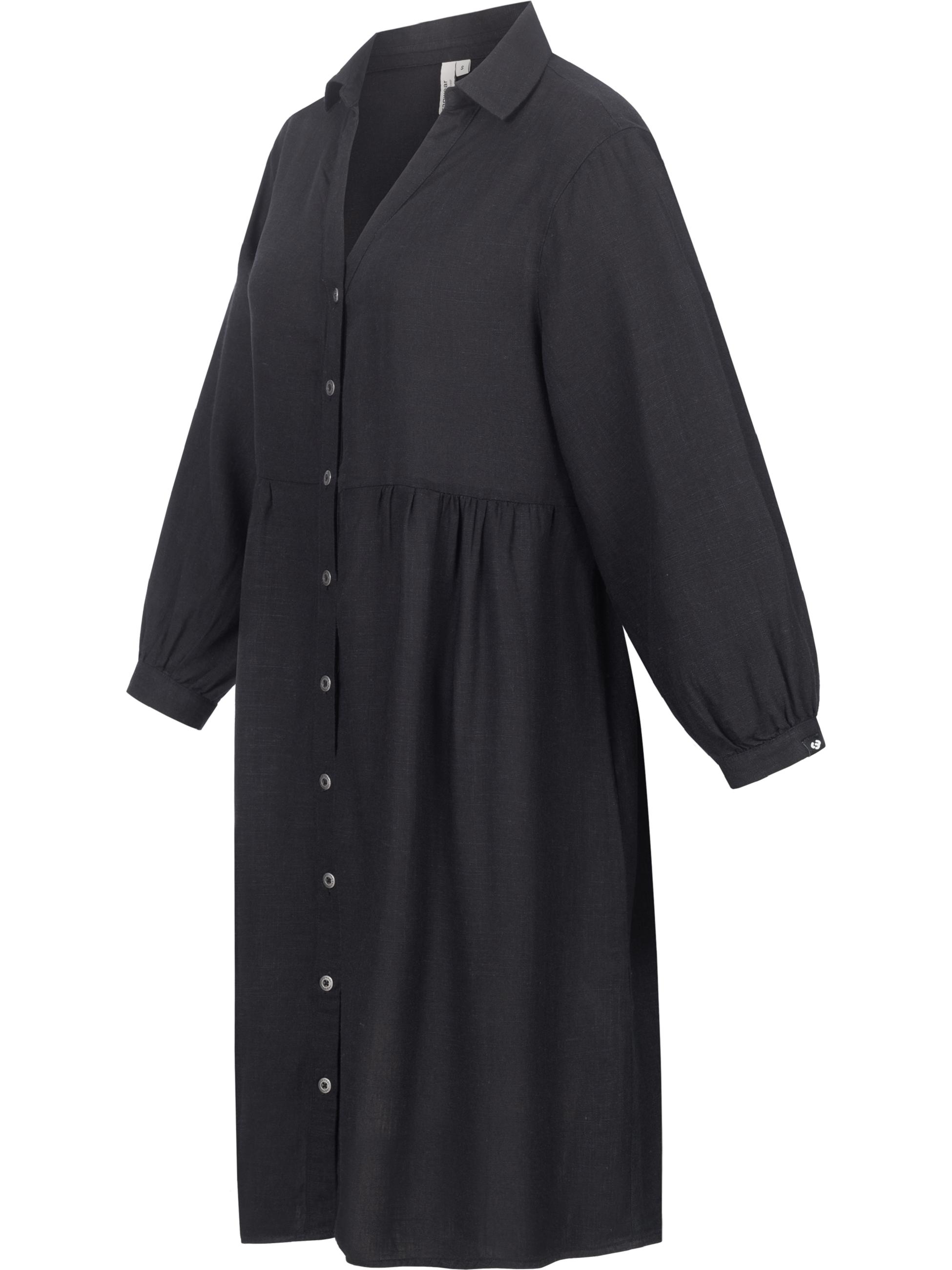 Leinenkleid mit 3/4-Ärmeln "Almu" Black