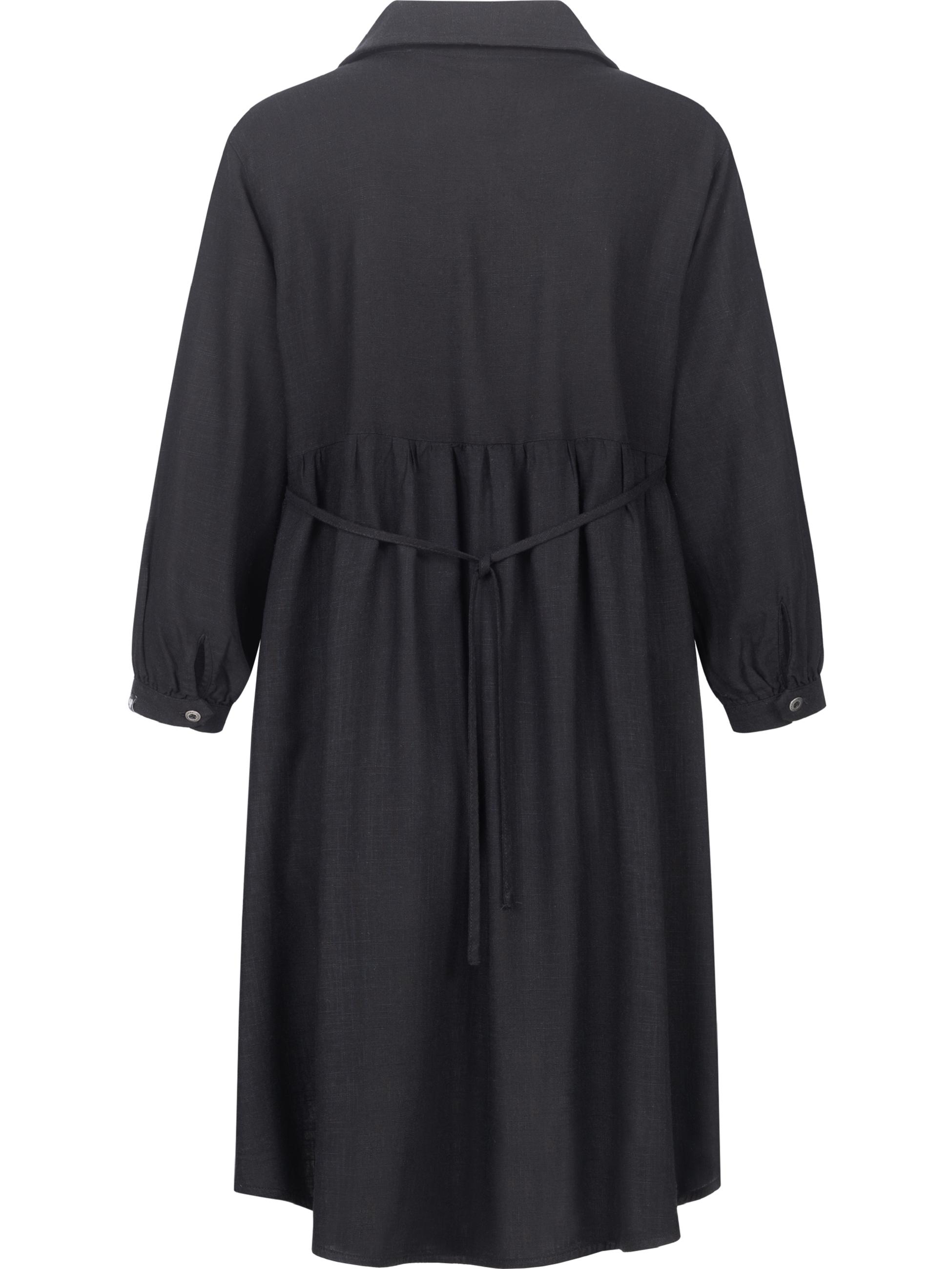 Leinenkleid mit 3/4-Ärmeln "Almu" Black