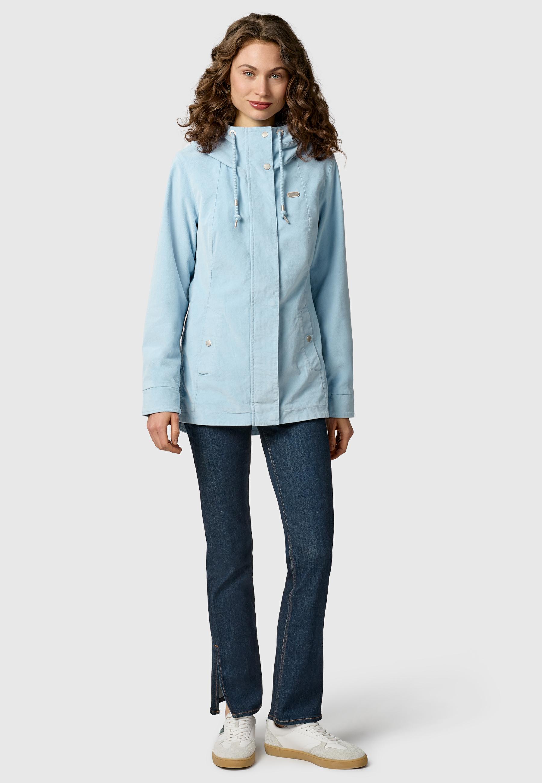 Kordjacke mit verstellbarer Kapuze "Alvena Cordy YOUMODO" Arctic Blue