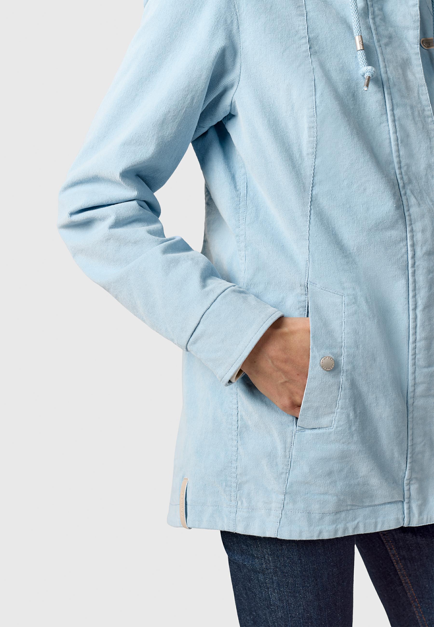 Kordjacke mit verstellbarer Kapuze "Alvena Cordy YOUMODO" Arctic Blue