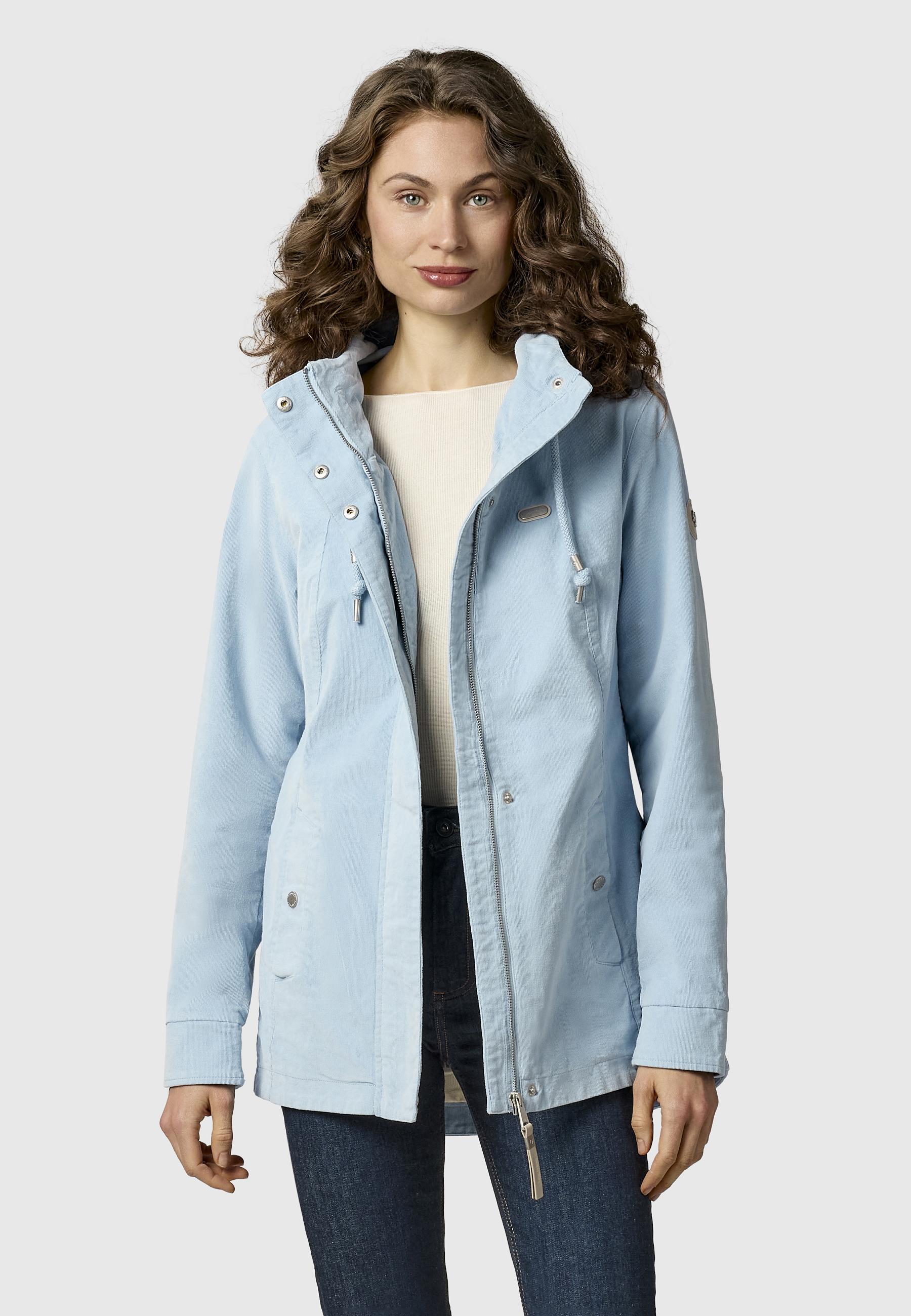 Kordjacke mit verstellbarer Kapuze "Alvena Cordy YOUMODO" Arctic Blue