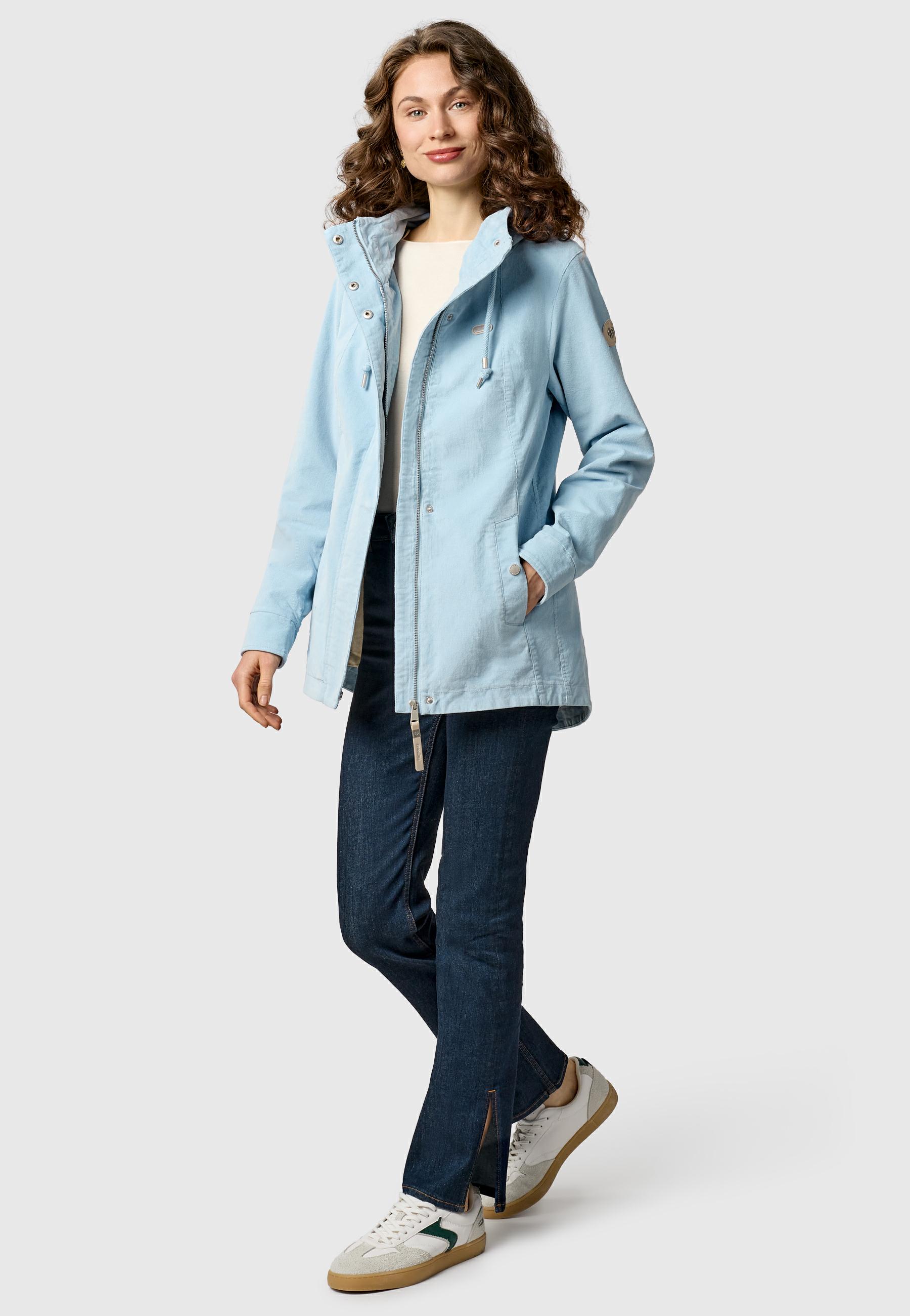 Kordjacke mit verstellbarer Kapuze "Alvena Cordy YOUMODO" Arctic Blue
