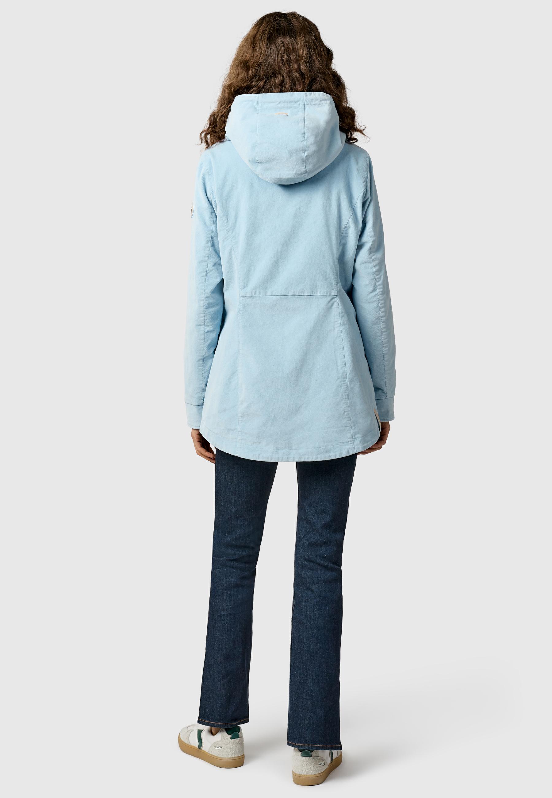 Kordjacke mit verstellbarer Kapuze "Alvena Cordy YOUMODO" Arctic Blue