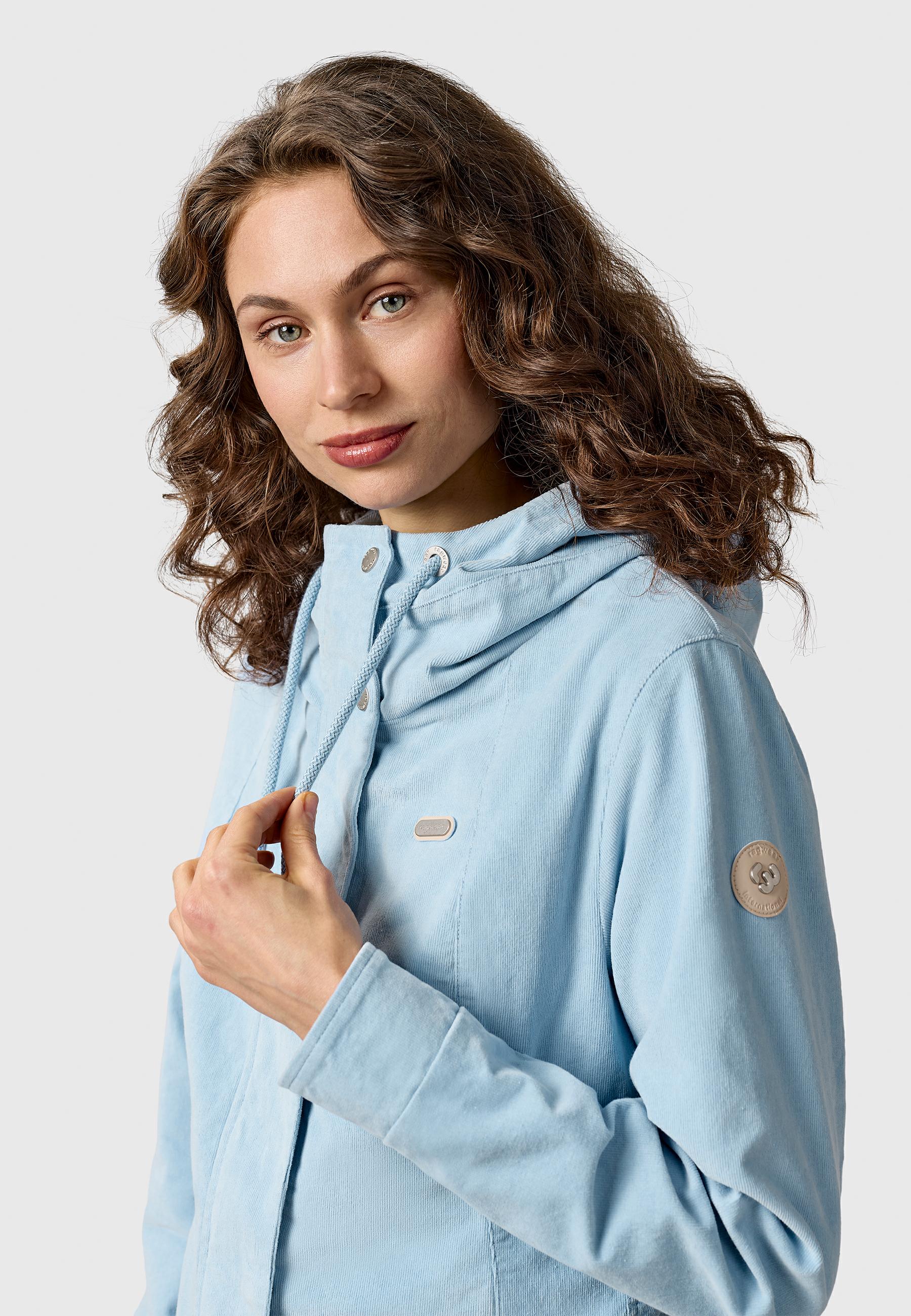 Kordjacke mit verstellbarer Kapuze "Alvena Cordy YOUMODO" Arctic Blue