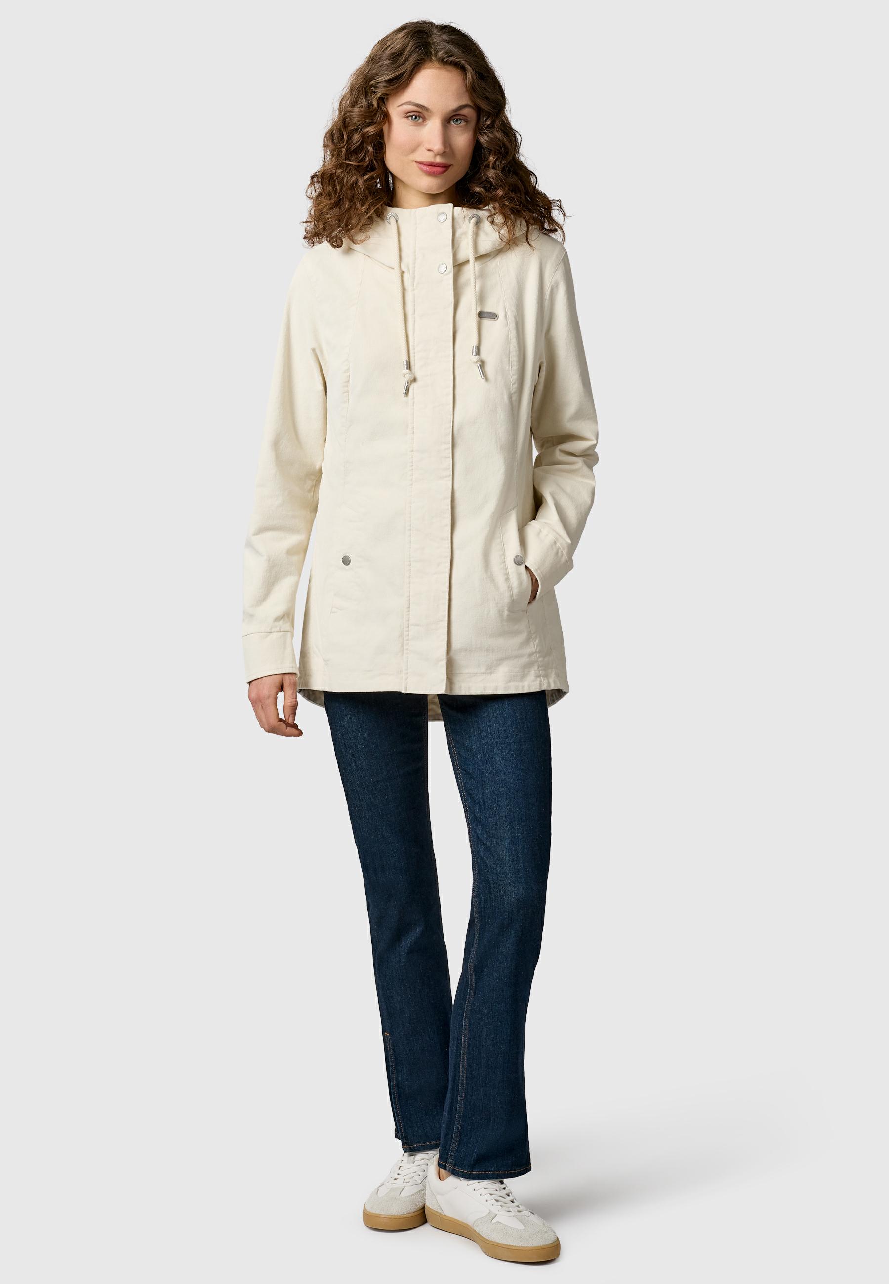 Kordjacke mit verstellbarer Kapuze "Alvena Cordy YOUMODO" Ivory