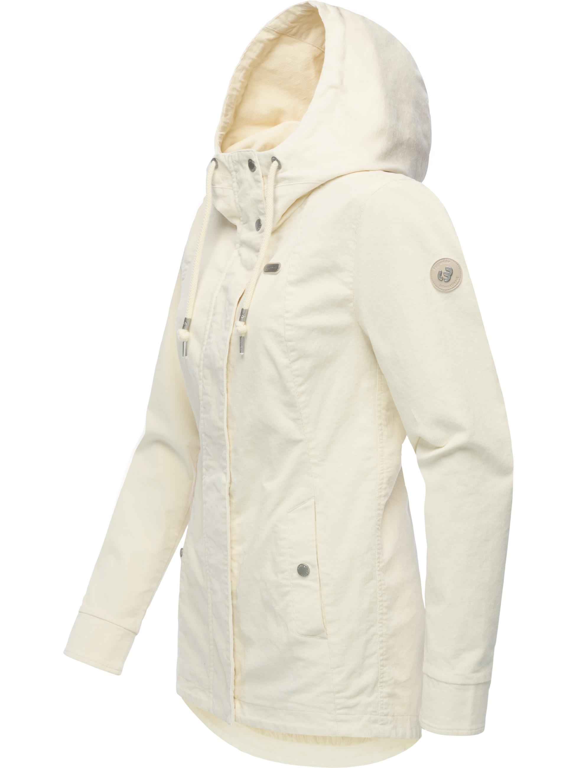 Kordjacke mit verstellbarer Kapuze "Alvena Cordy YOUMODO" Ivory
