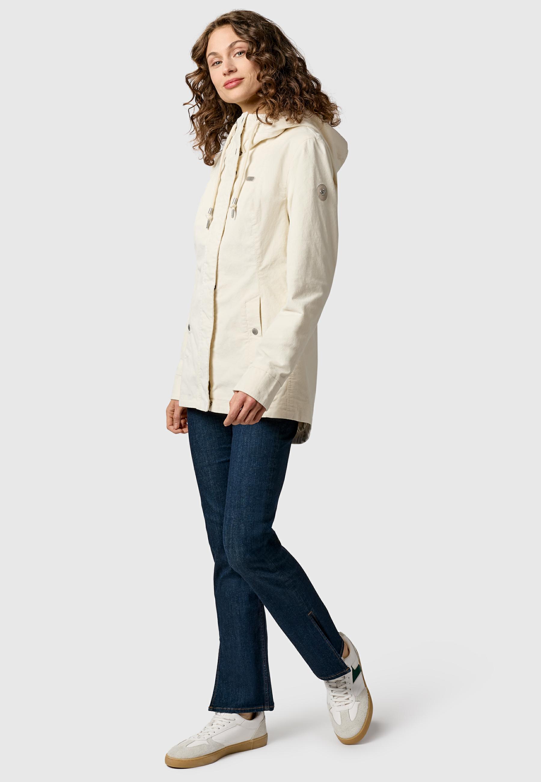 Kordjacke mit verstellbarer Kapuze "Alvena Cordy YOUMODO" Ivory