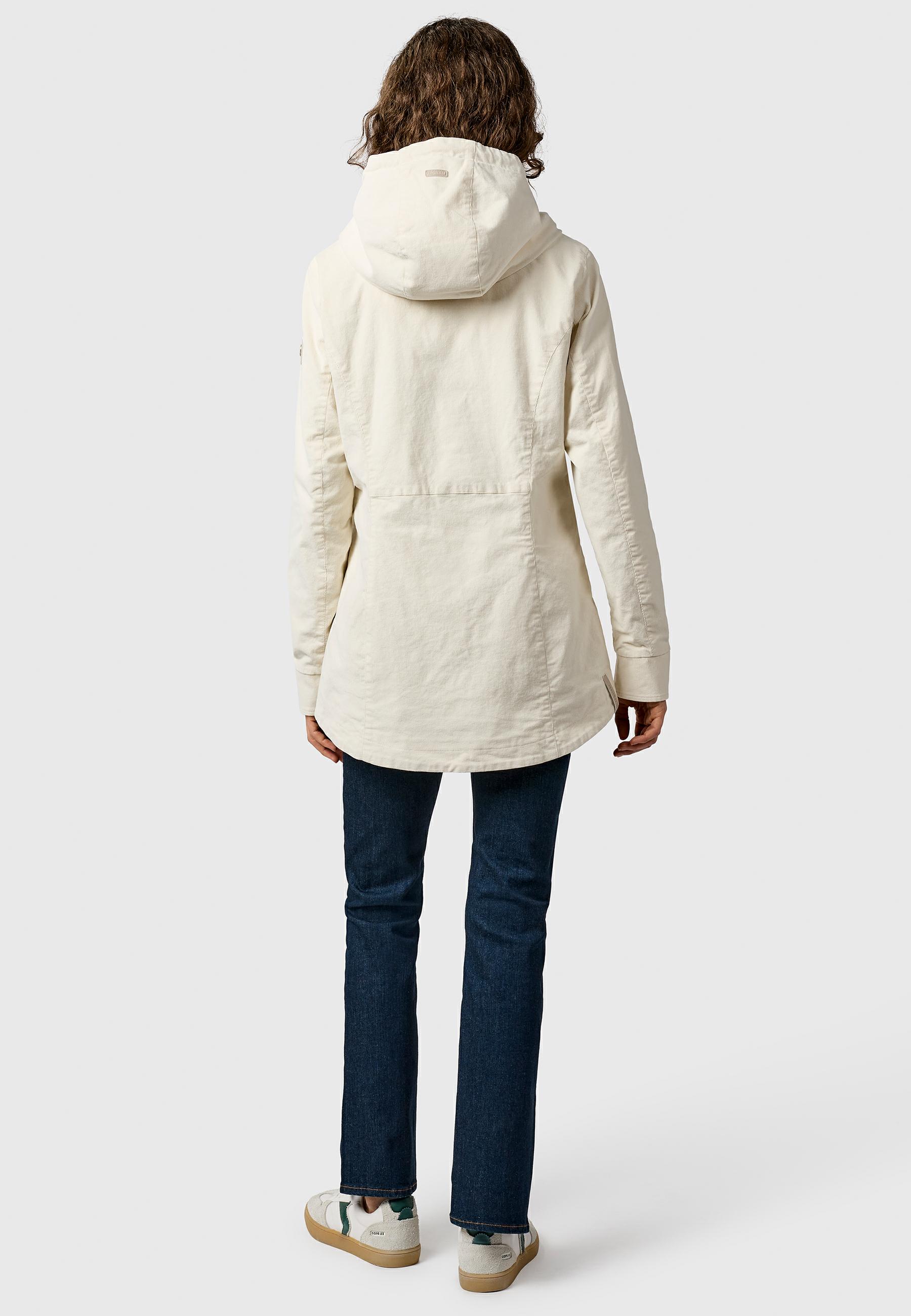 Kordjacke mit verstellbarer Kapuze "Alvena Cordy YOUMODO" Ivory