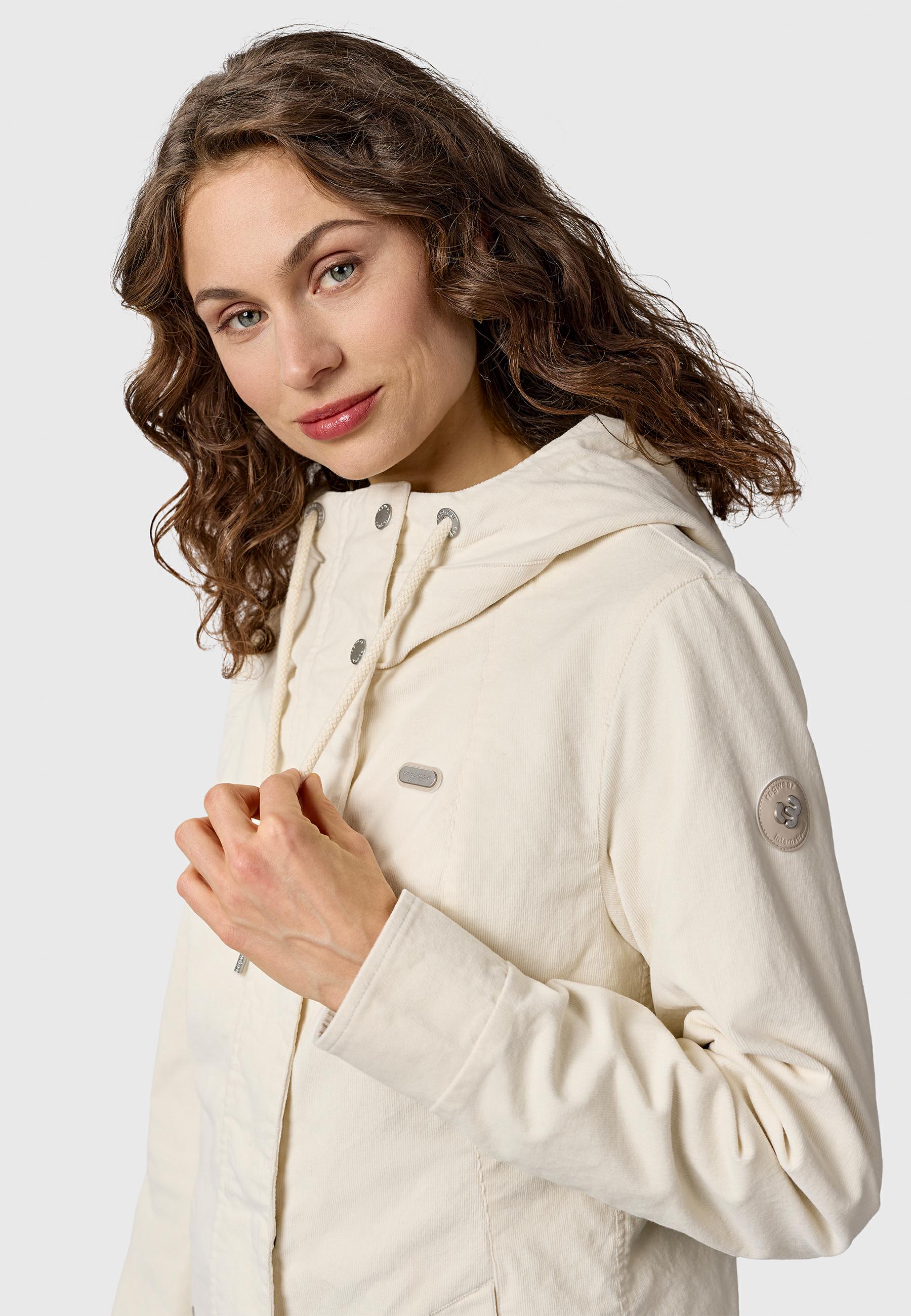 Kordjacke mit verstellbarer Kapuze "Alvena Cordy YOUMODO" Ivory