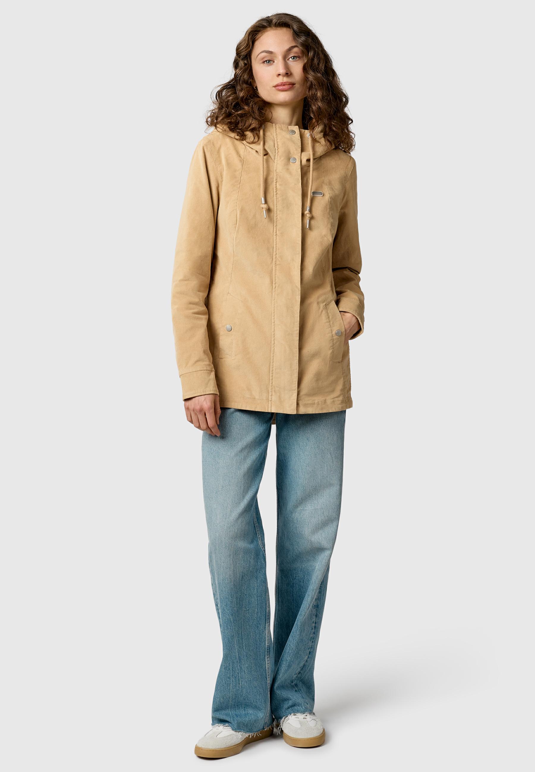 Kordjacke mit verstellbarer Kapuze "Alvena Cordy YOUMODO" Sand
