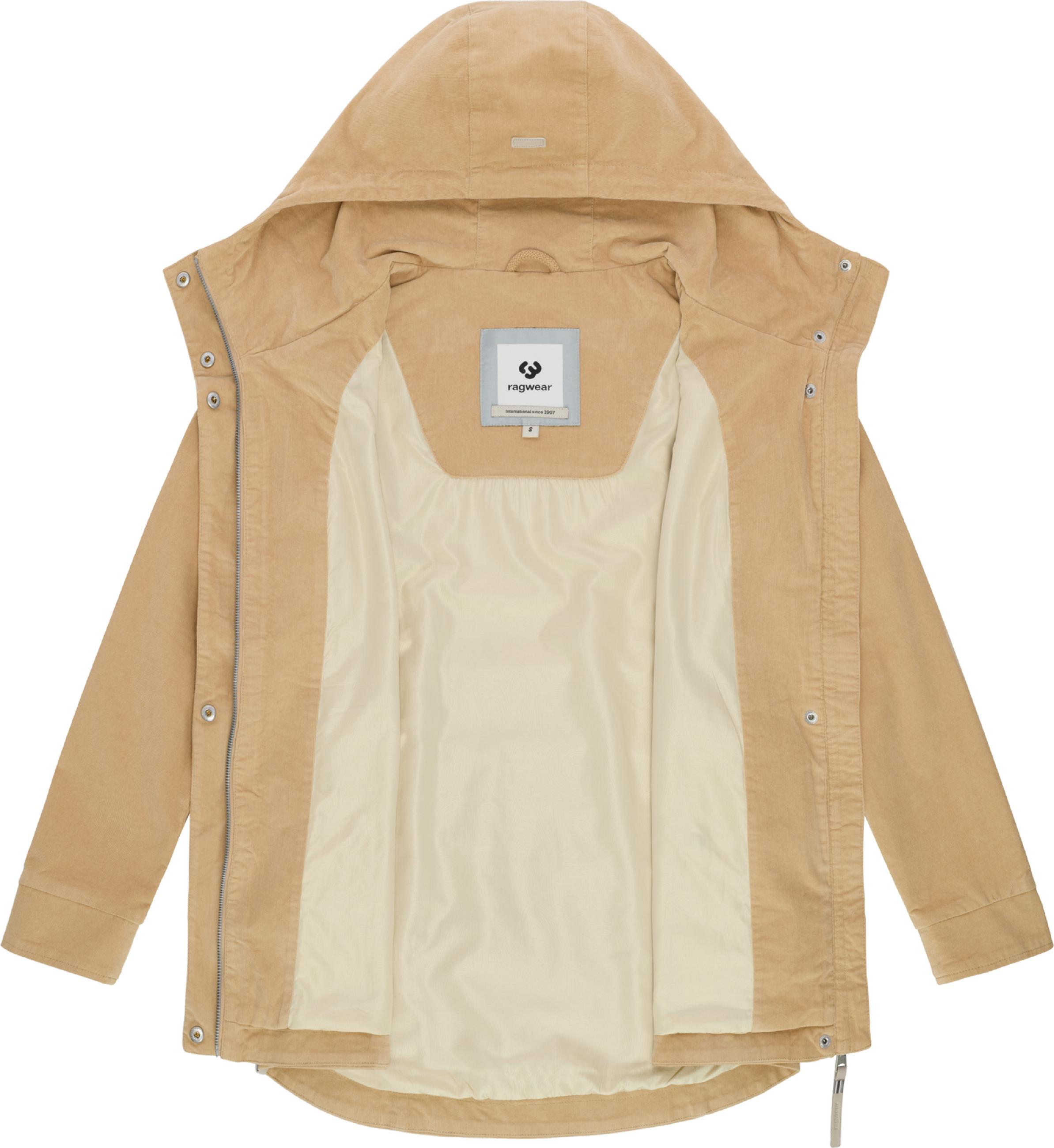 Kordjacke mit verstellbarer Kapuze "Alvena Cordy YOUMODO" Sand