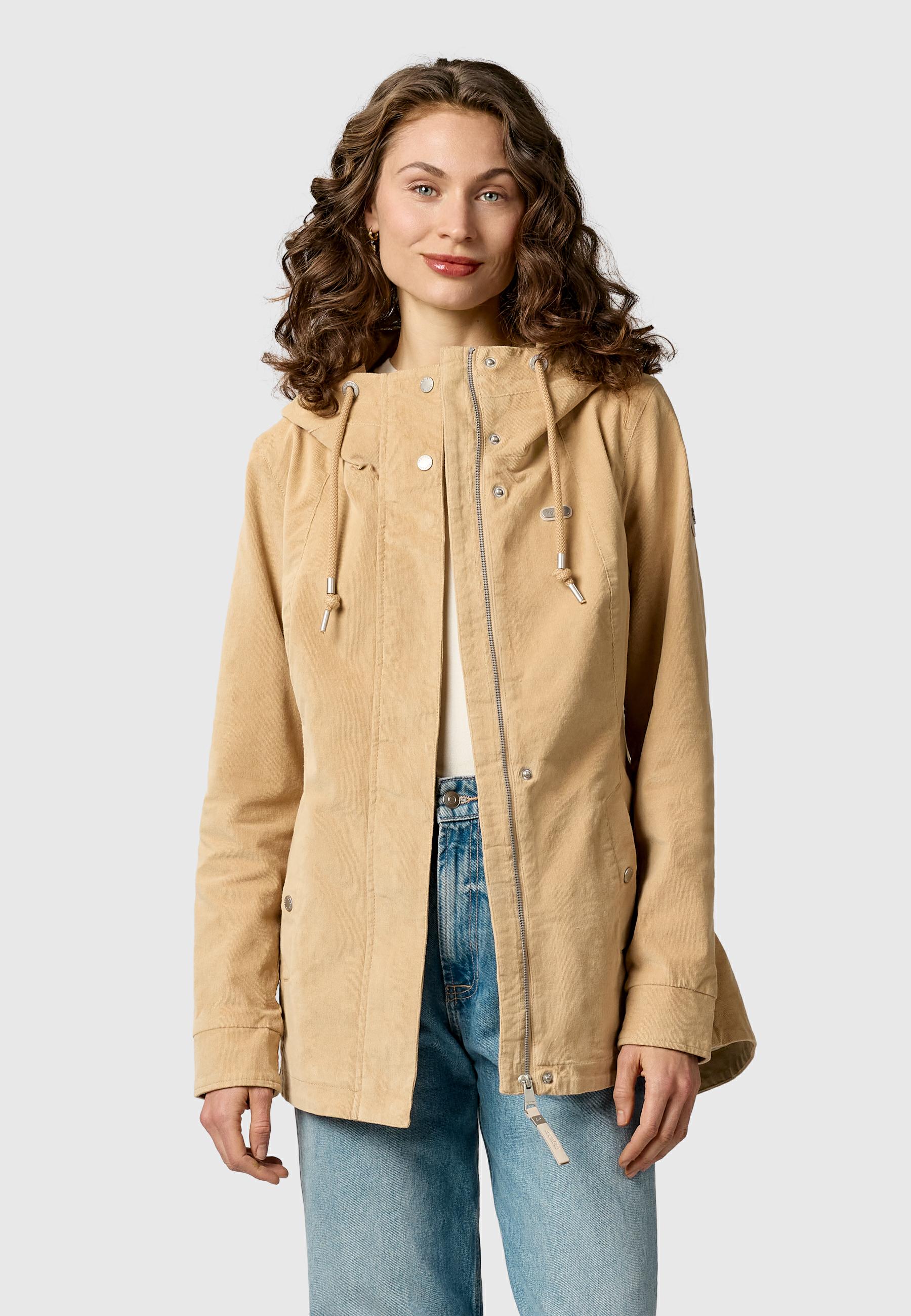 Kordjacke mit verstellbarer Kapuze "Alvena Cordy YOUMODO" Sand