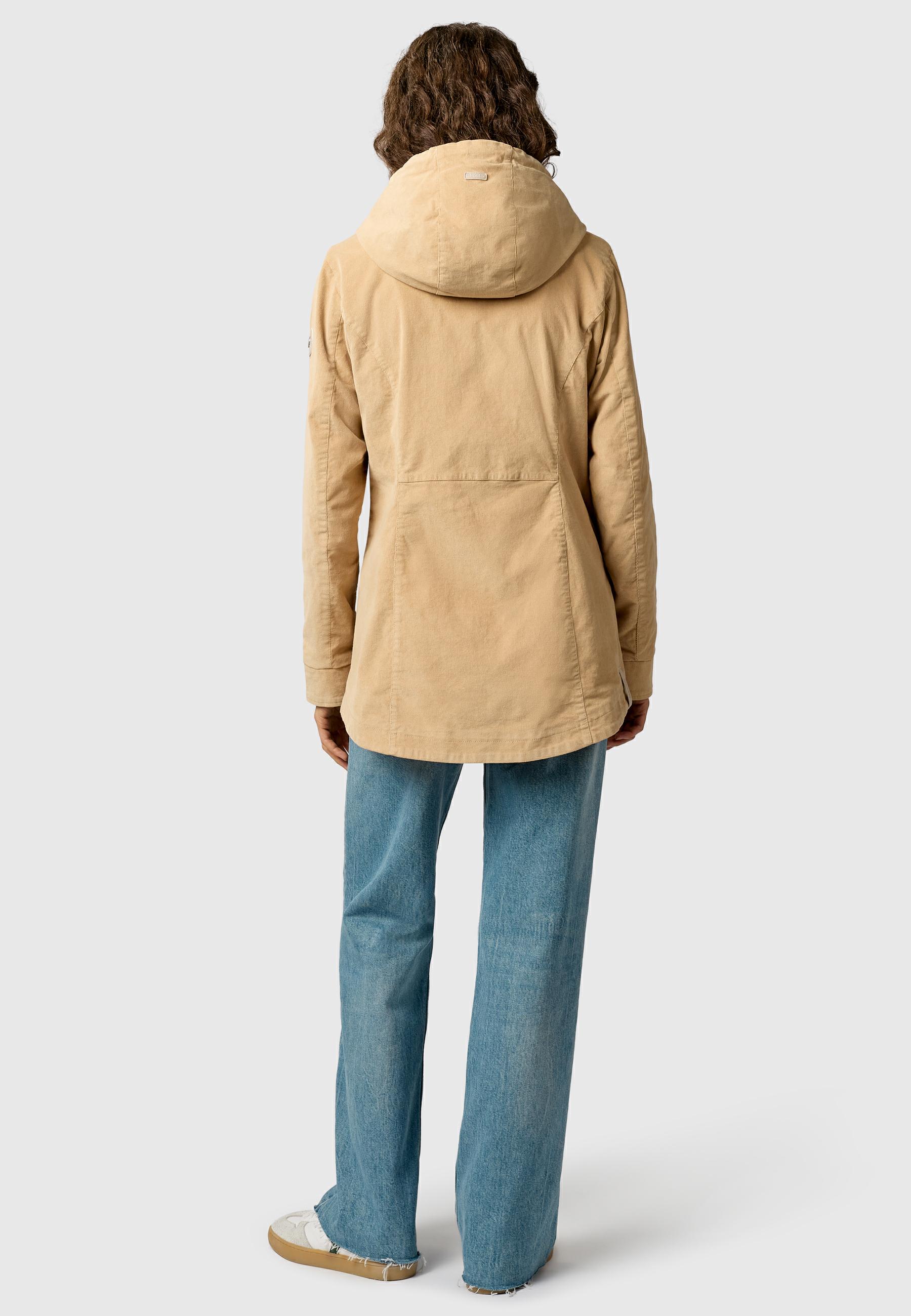 Kordjacke mit verstellbarer Kapuze "Alvena Cordy YOUMODO" Sand
