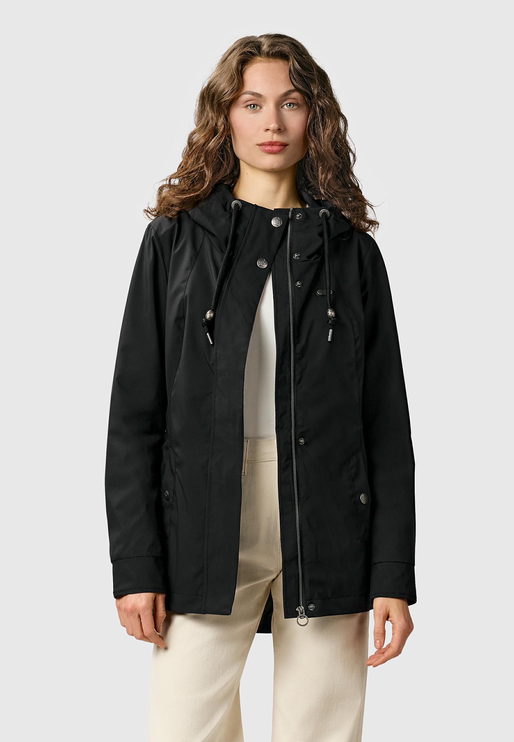 Leichte Übergangsjacke mit verstellbarer Kapuze "Alvena Summer YOUMODO" Black