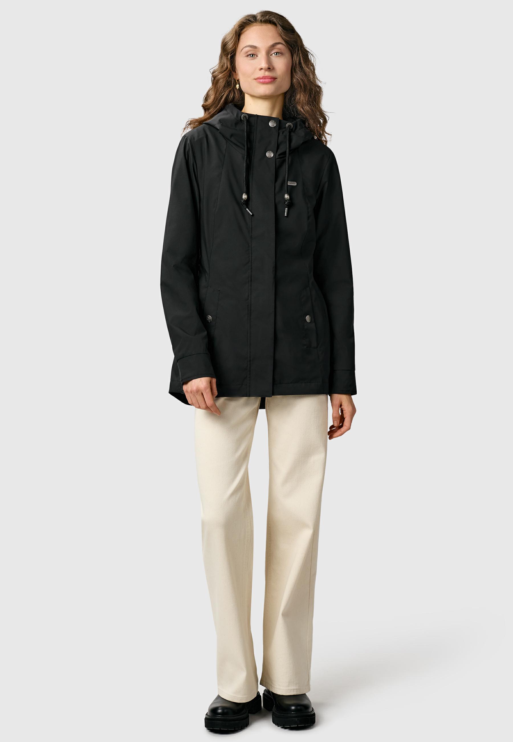 Leichte Übergangsjacke mit verstellbarer Kapuze "Alvena Summer YOUMODO" Black