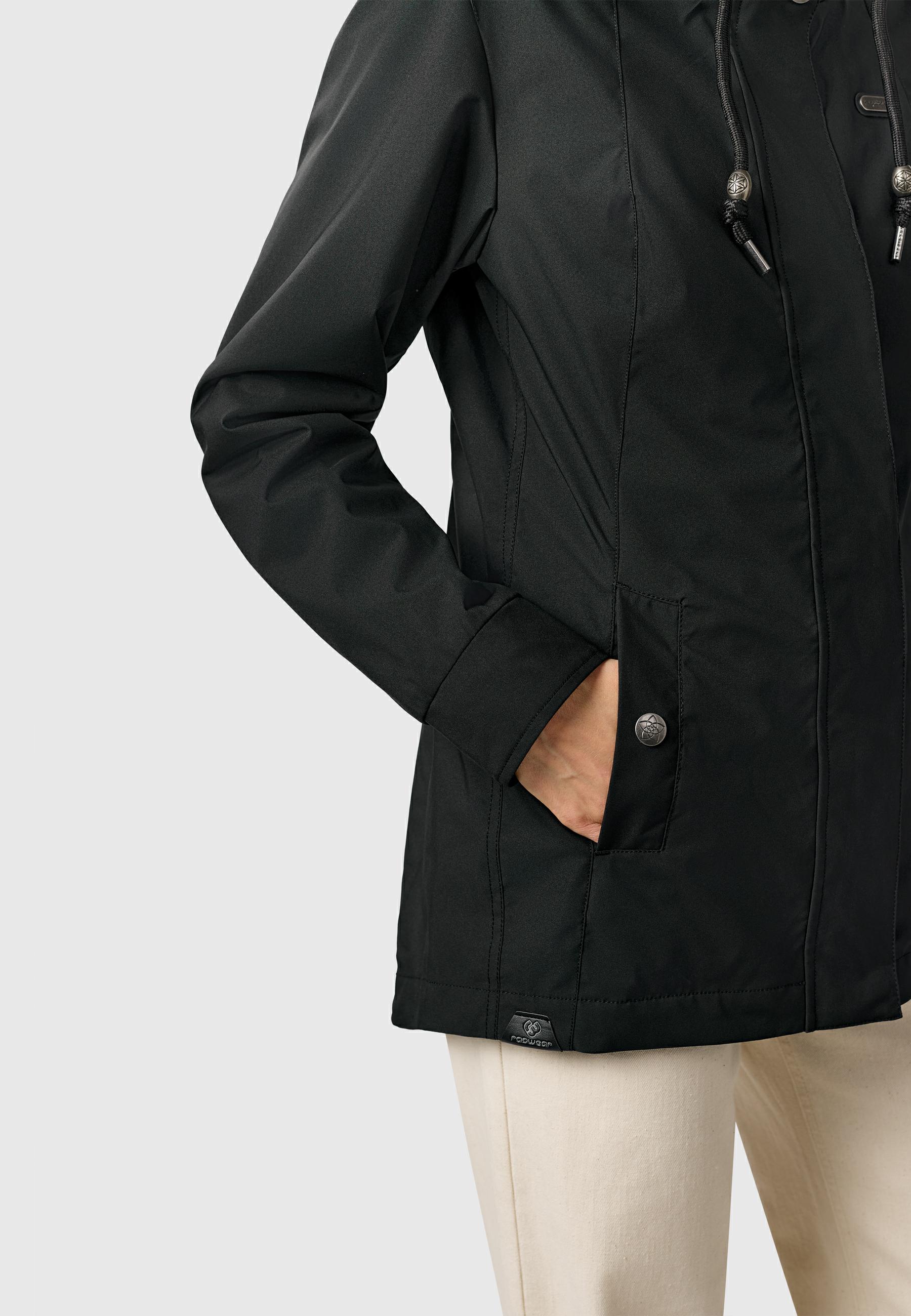 Leichte Übergangsjacke mit verstellbarer Kapuze "Alvena Summer YOUMODO" Black