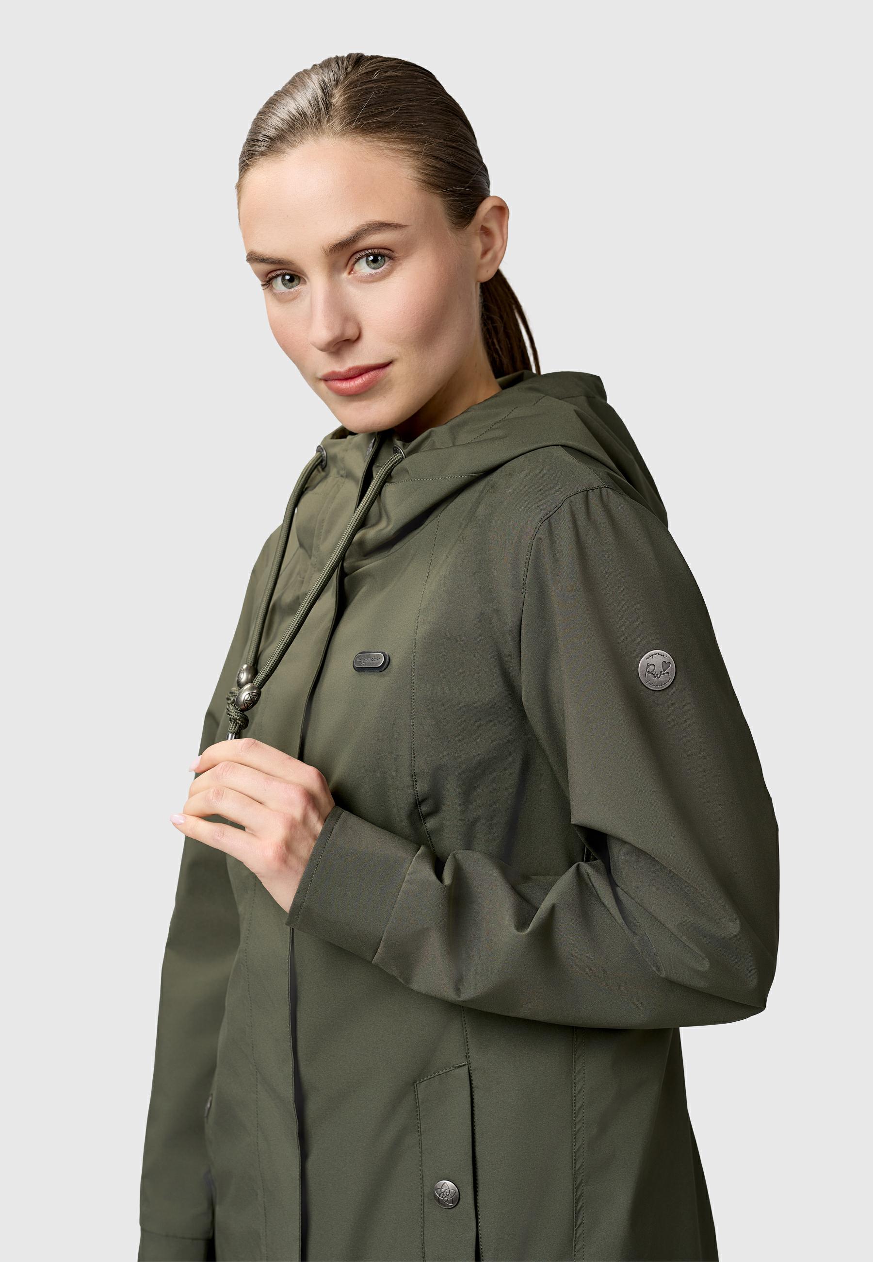 Leichte Übergangsjacke mit verstellbarer Kapuze "Alvena Summer YOUMODO" Dark Olive