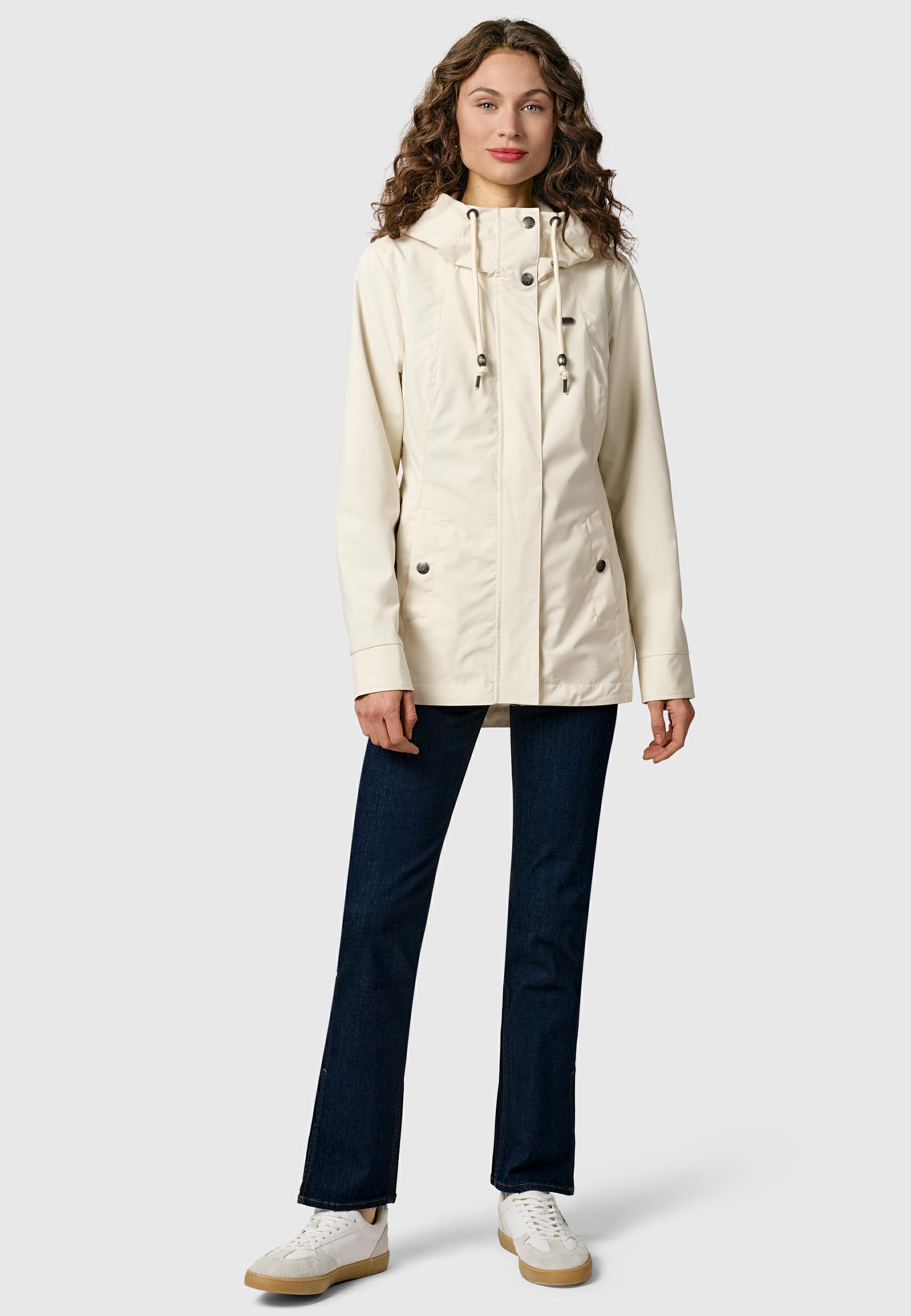 Leichte Übergangsjacke mit verstellbarer Kapuze "Alvena Summer YOUMODO" Ecru