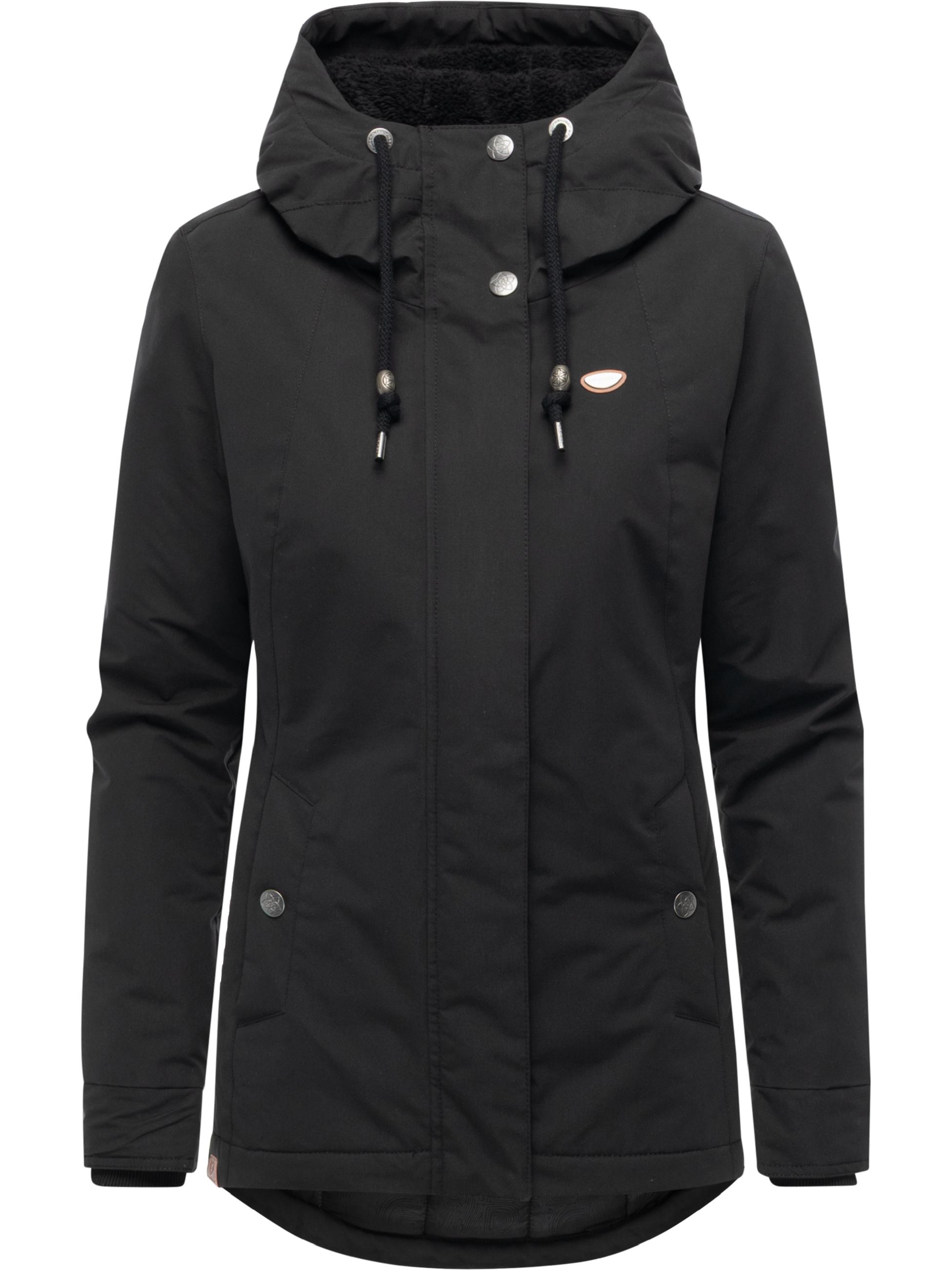 Winter Kurzmantel mit Kapuze "Alvena YOUMODO" Black