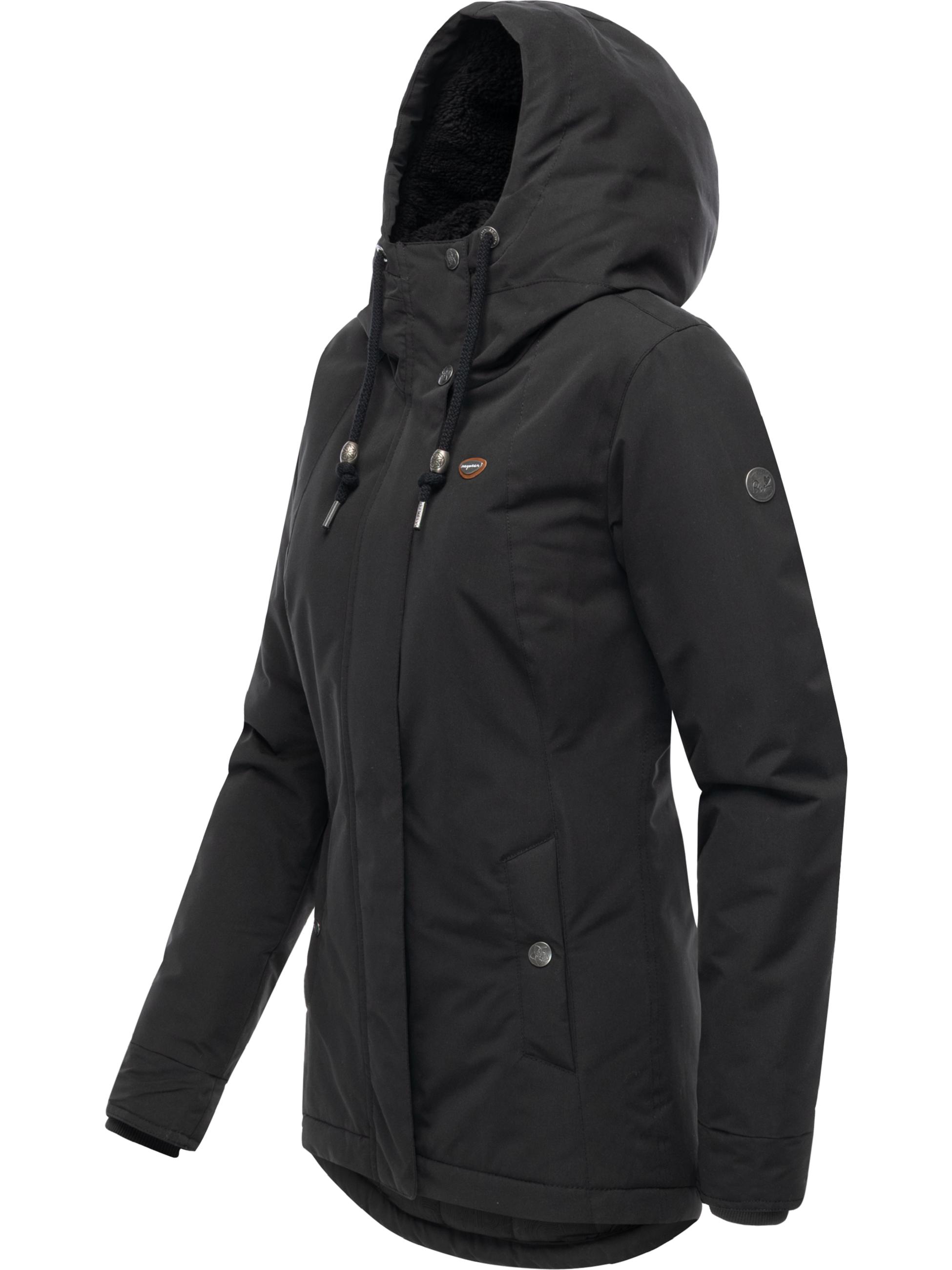 Winter Kurzmantel mit Kapuze "Alvena YOUMODO" Black