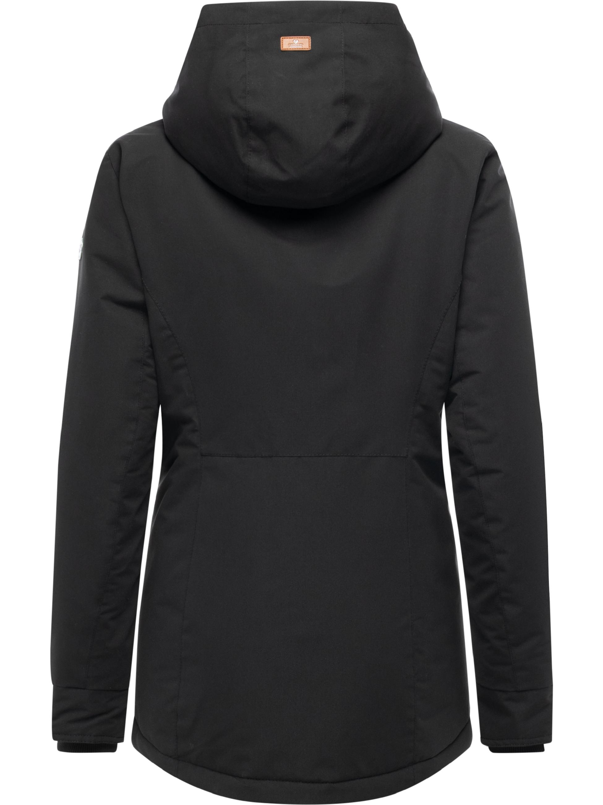 Winter Kurzmantel mit Kapuze "Alvena YOUMODO" Black