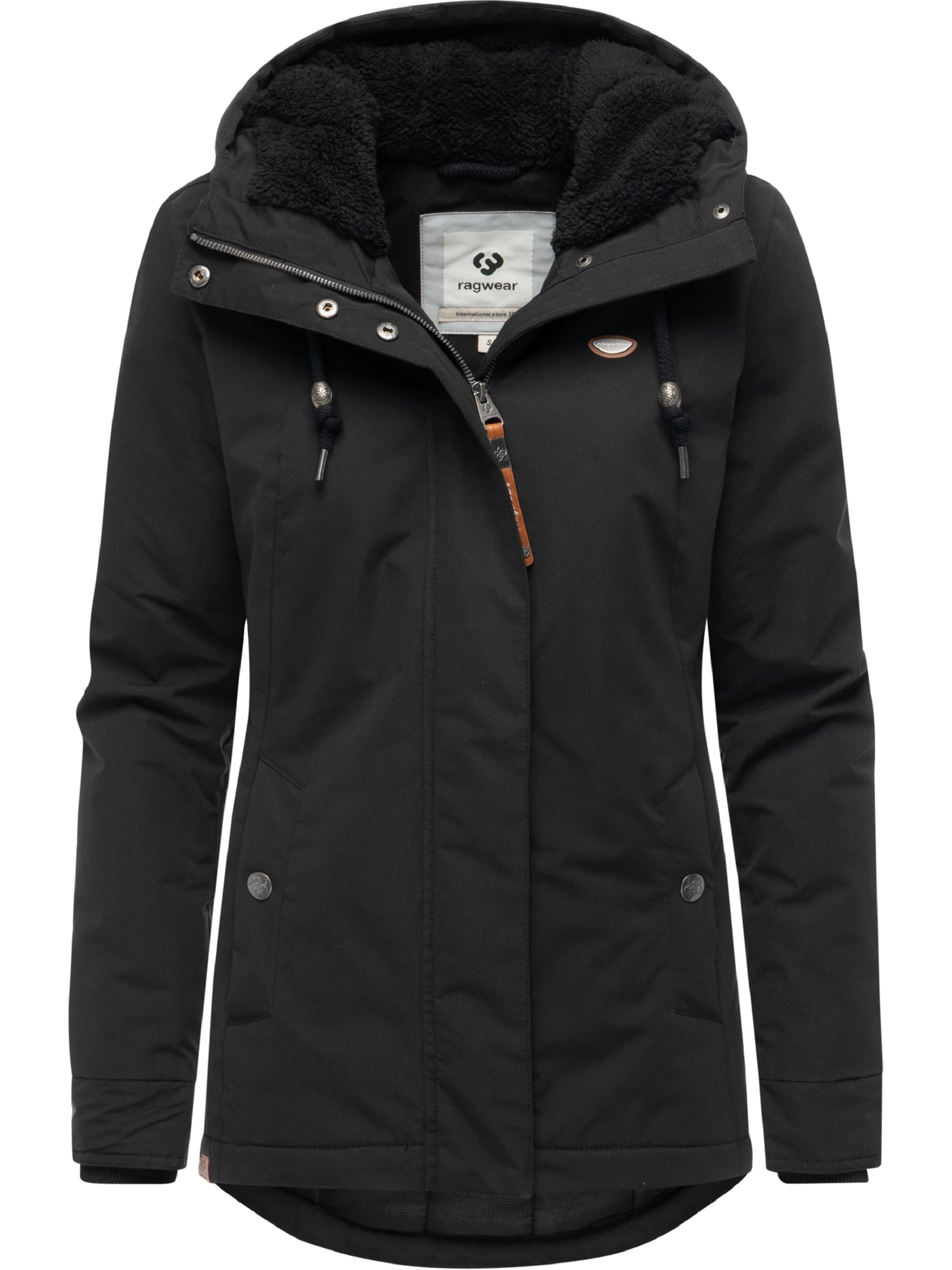 Winter Kurzmantel mit Kapuze "Alvena YOUMODO" Black