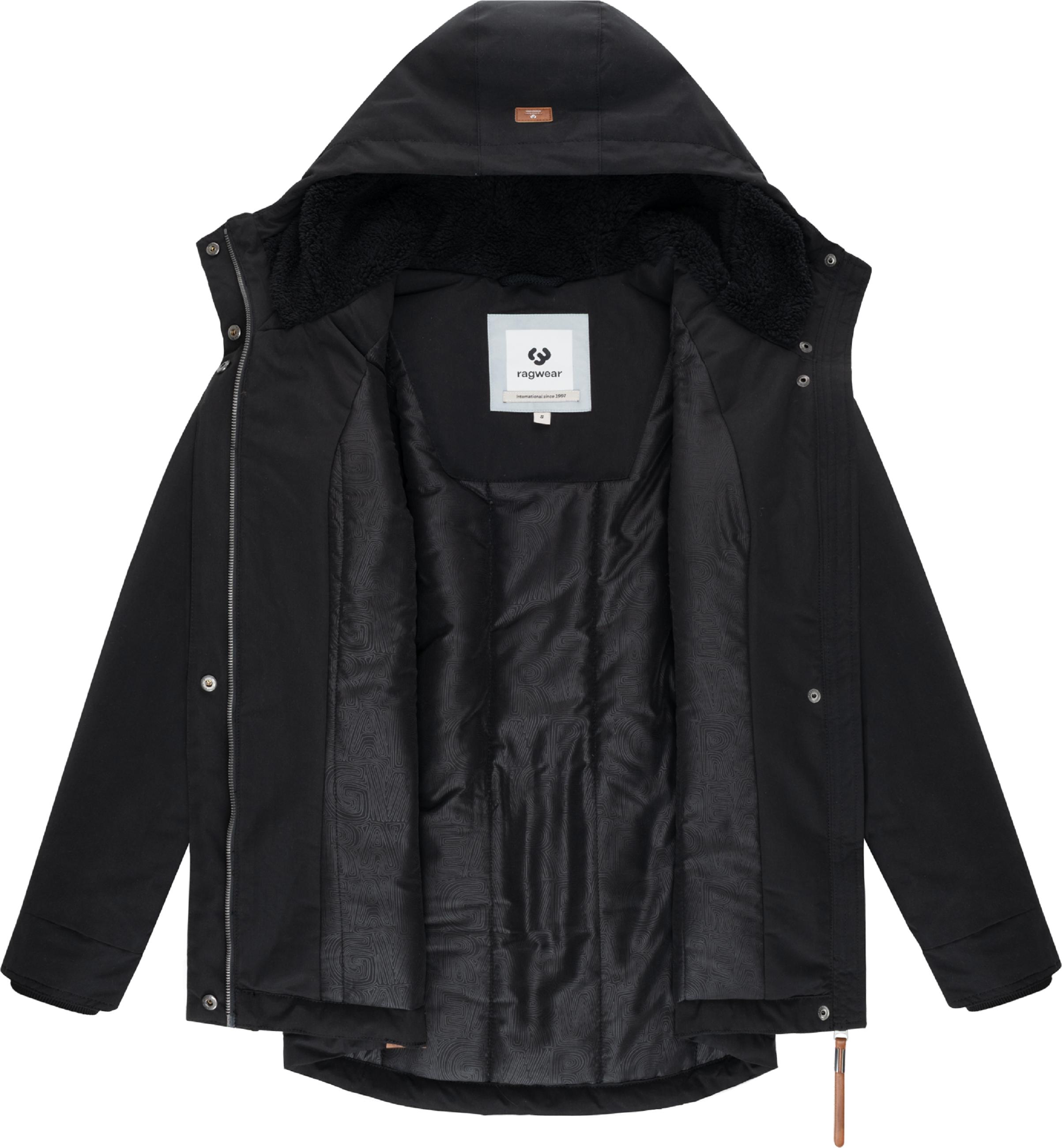 Winter Kurzmantel mit Kapuze "Alvena YOUMODO" Black