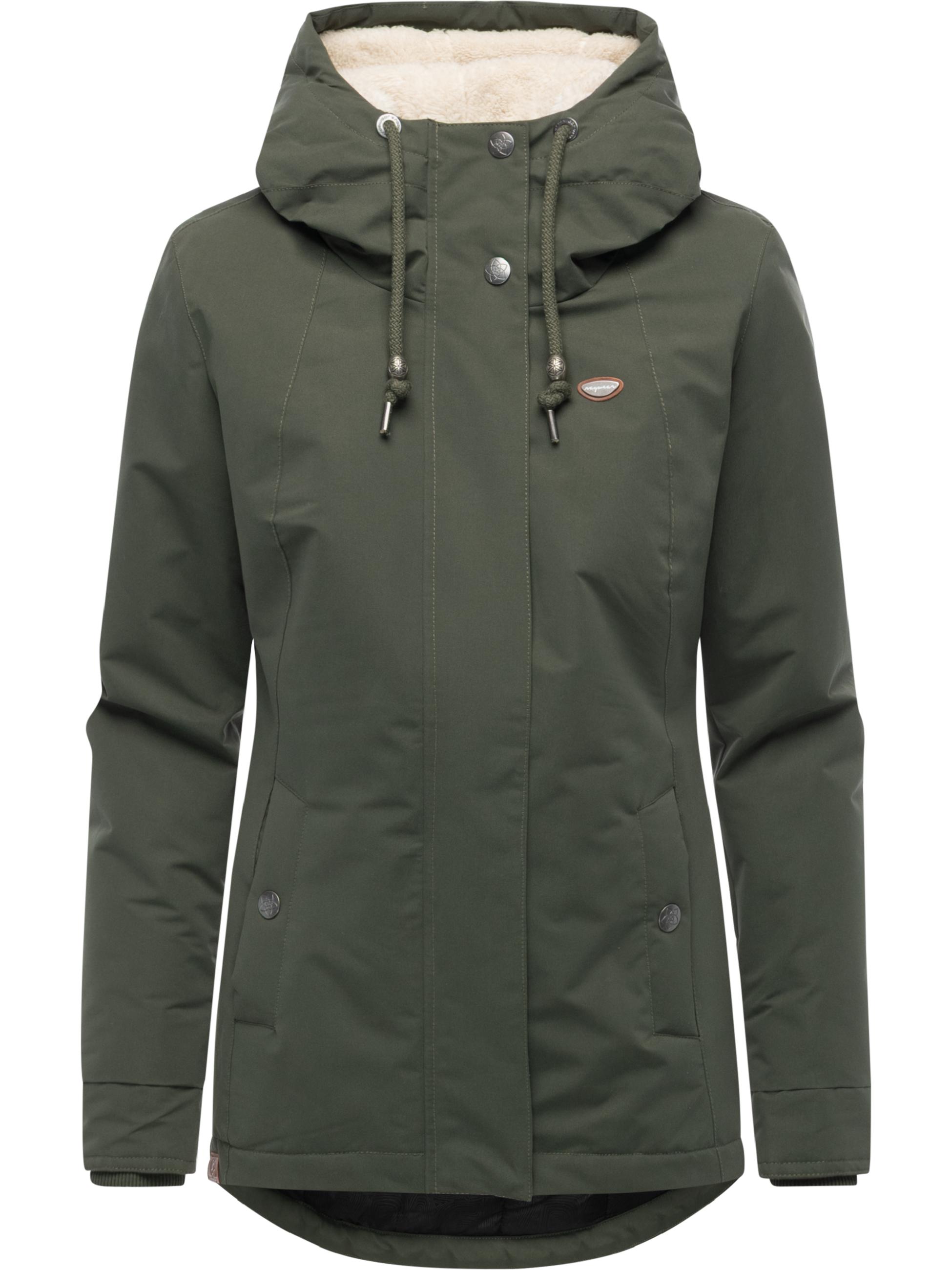 Winter Kurzmantel mit Kapuze "Alvena YOUMODO" Dark Olive