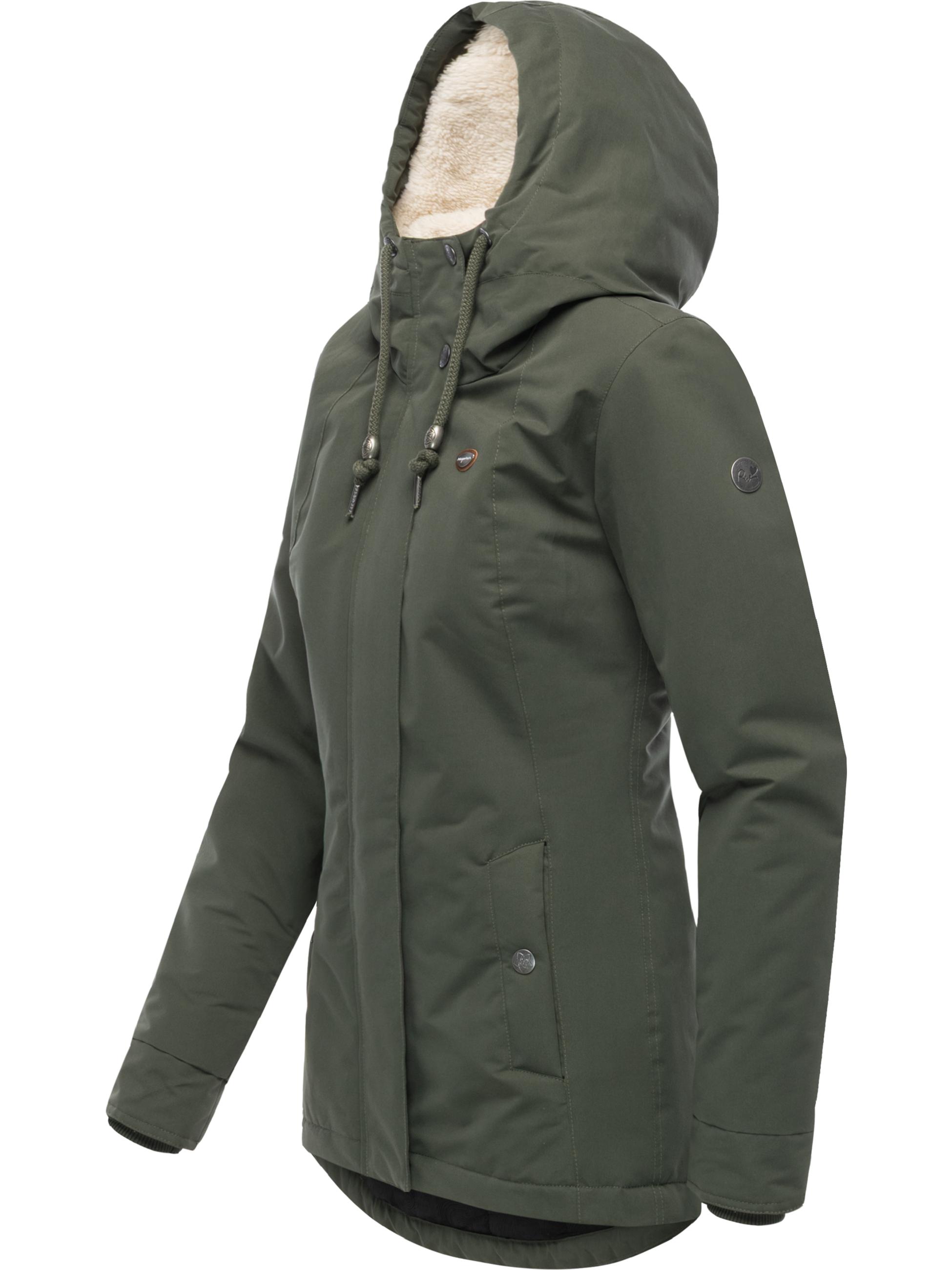 Winter Kurzmantel mit Kapuze "Alvena YOUMODO" Dark Olive