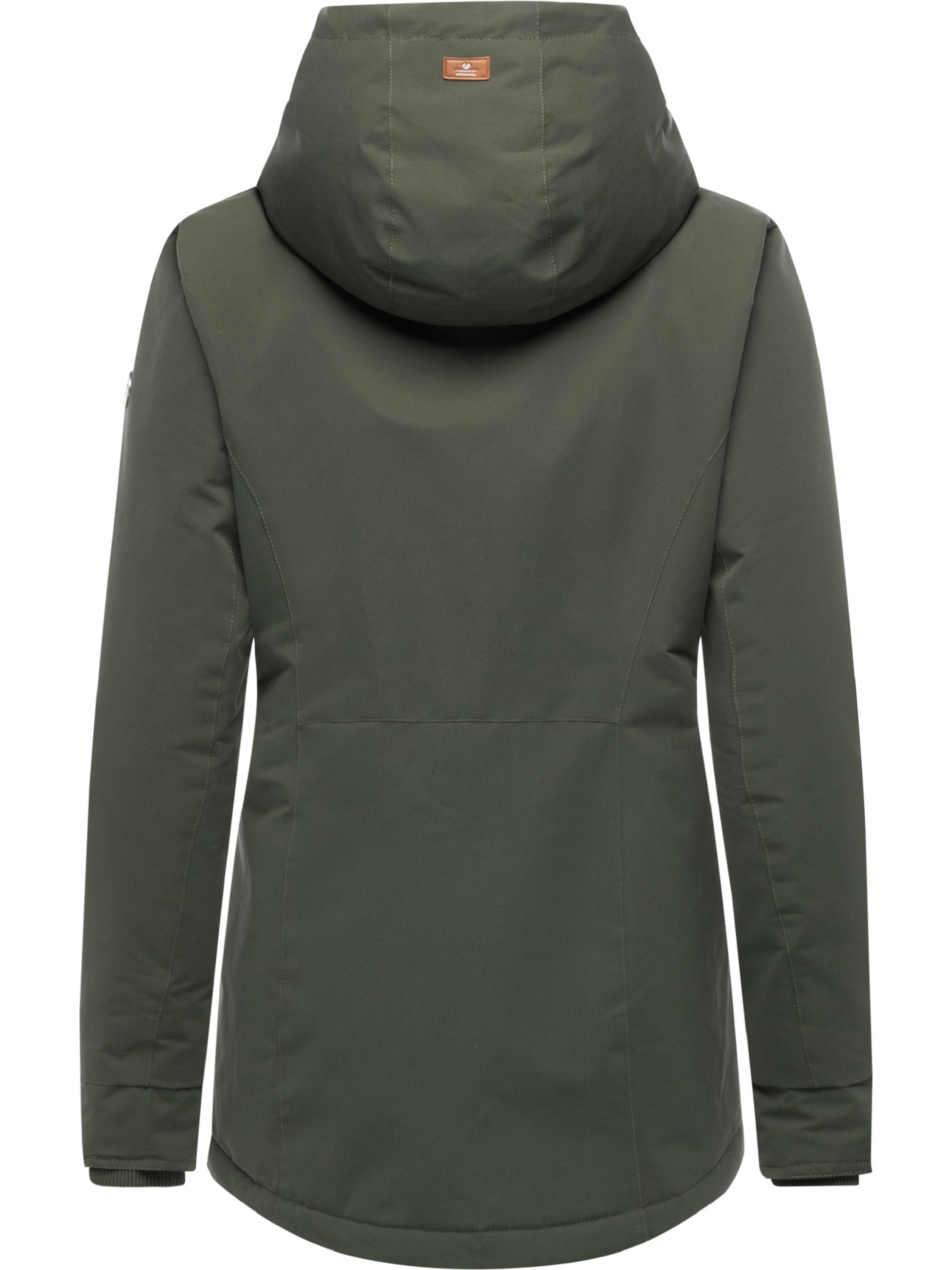 Winter Kurzmantel mit Kapuze "Alvena YOUMODO" Dark Olive
