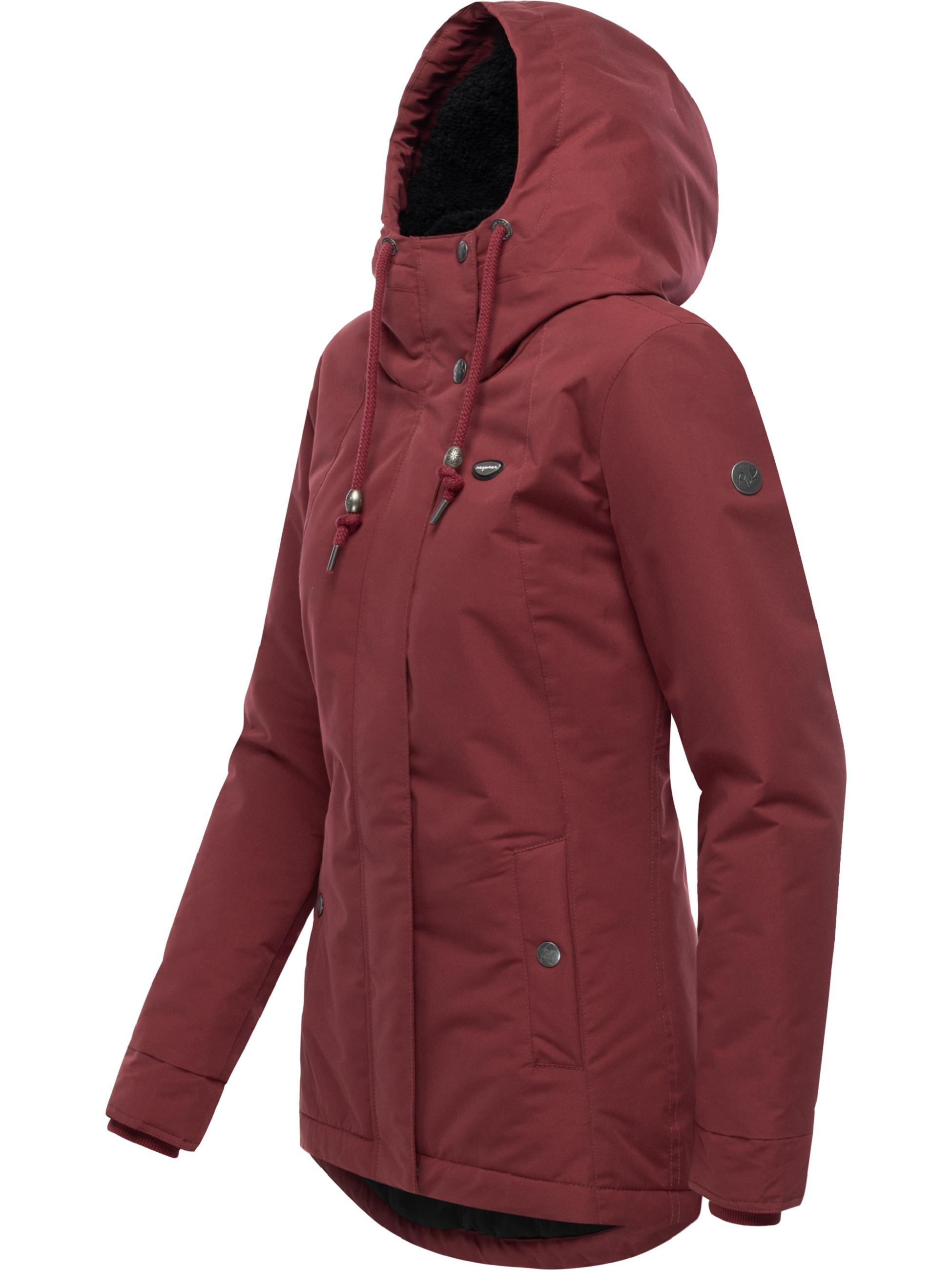 Winter Kurzmantel mit Kapuze "Alvena YOUMODO" Wine Red