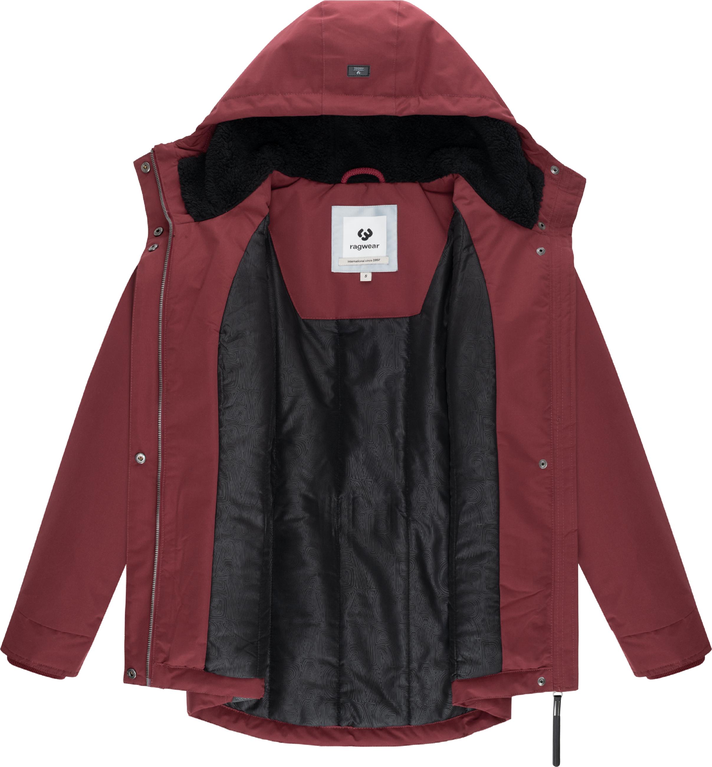 Winter Kurzmantel mit Kapuze "Alvena YOUMODO" Wine Red