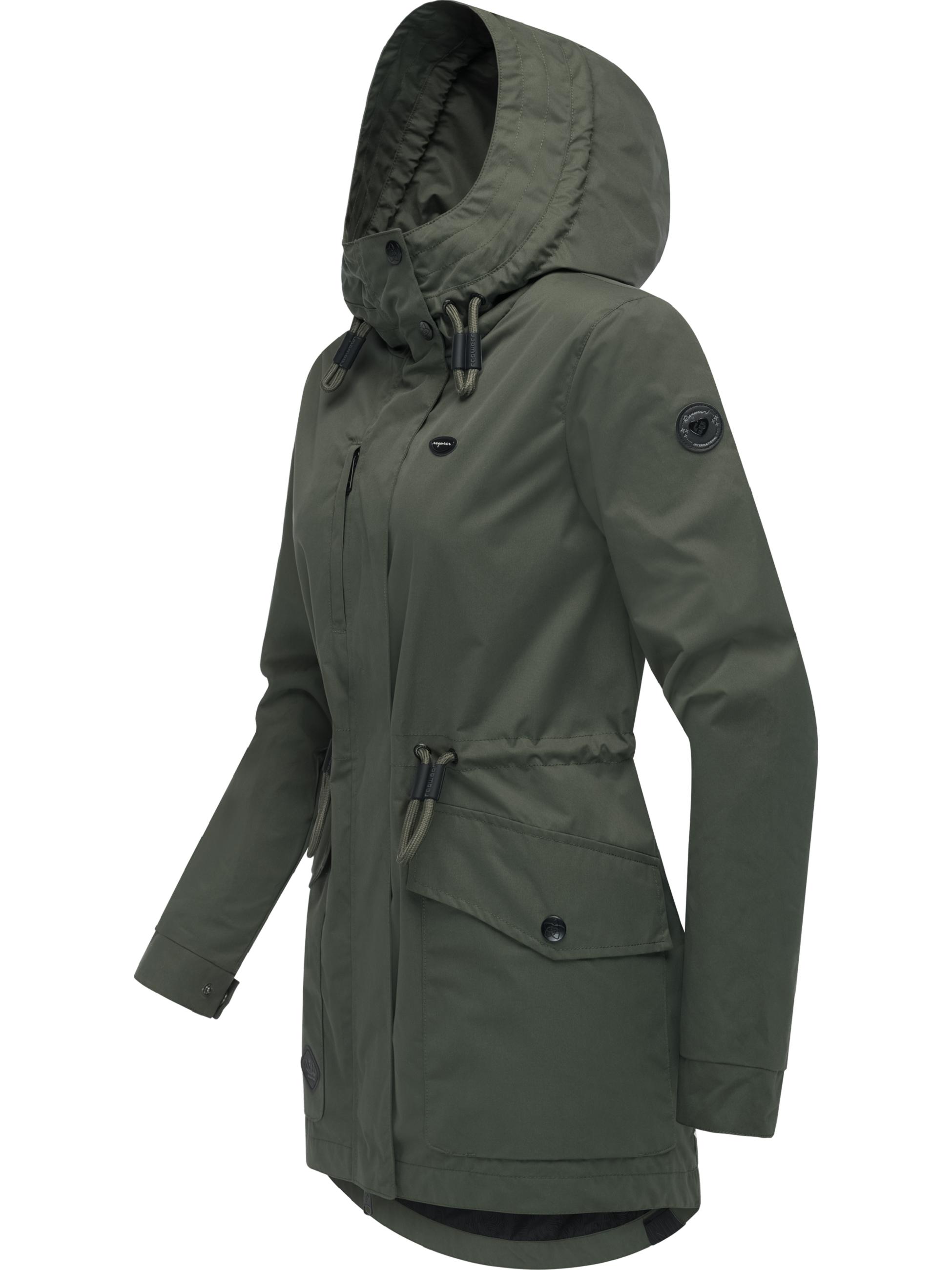 Wasserdichte Outdoorjacke mit Kapuze "Alysa" Dark Olive25