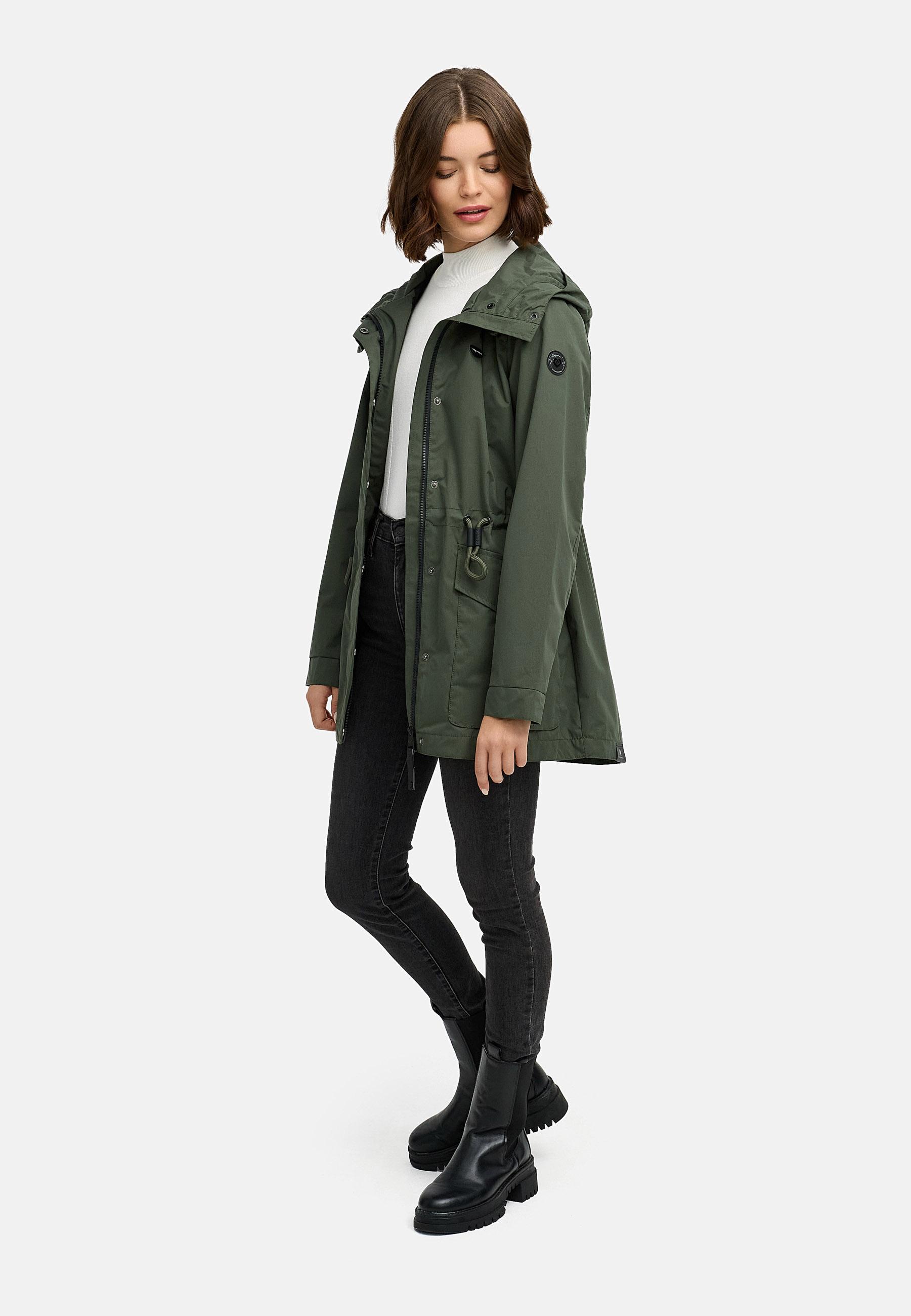 Wasserdichte Outdoorjacke mit Kapuze "Alysa" Dark Olive25