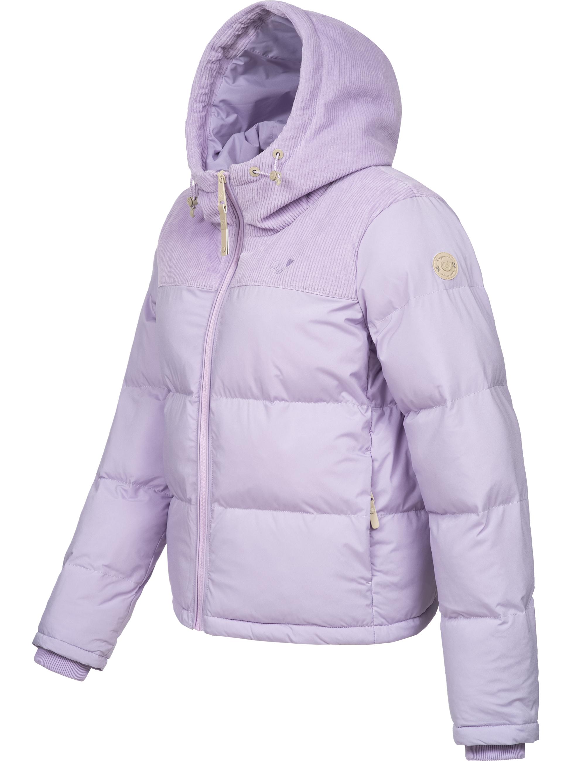 Gesteppte Winterjacke mit Kord-Kapuze "Amazze" Lavender