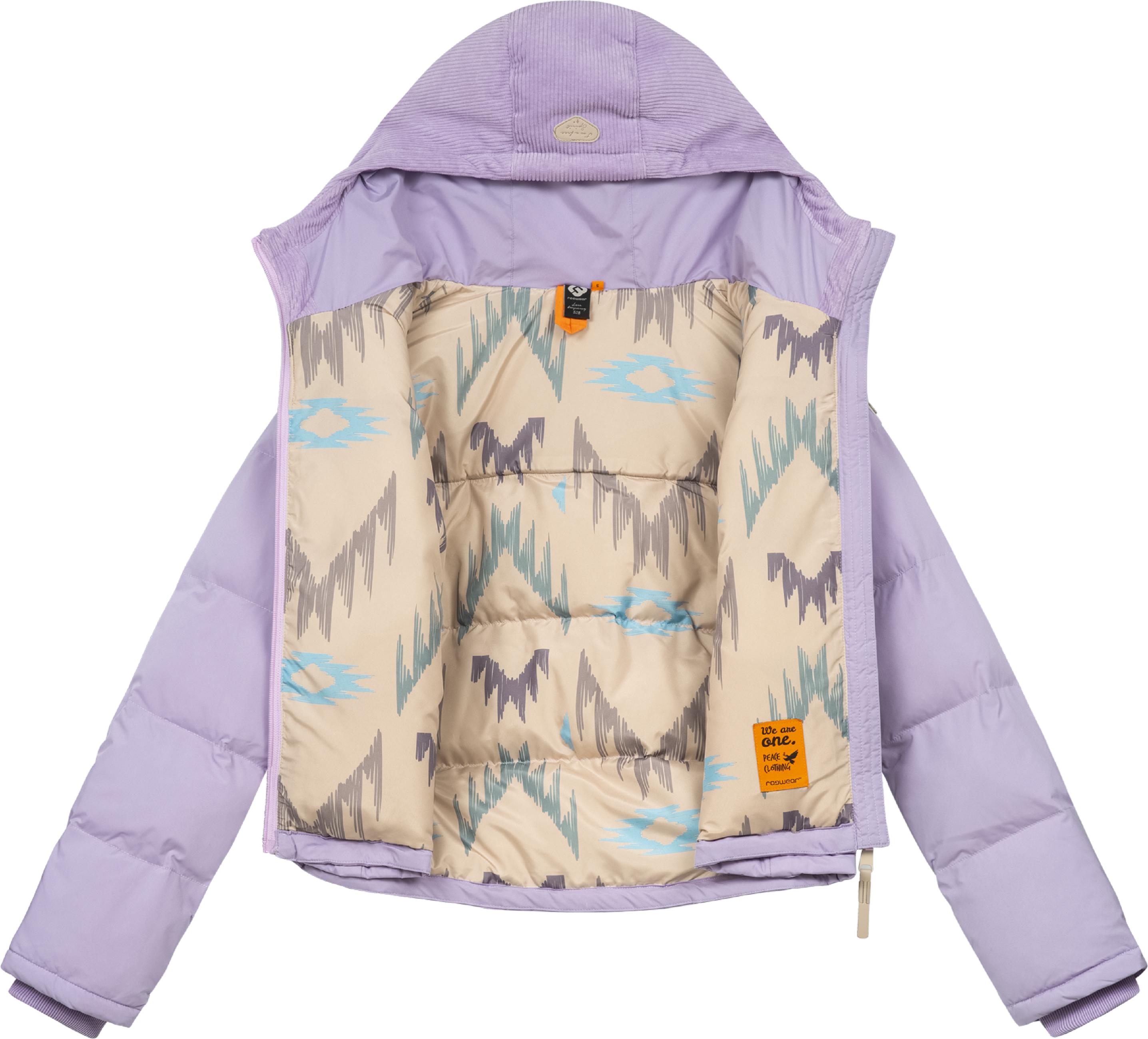 Gesteppte Winterjacke mit Kord-Kapuze "Amazze" Lavender