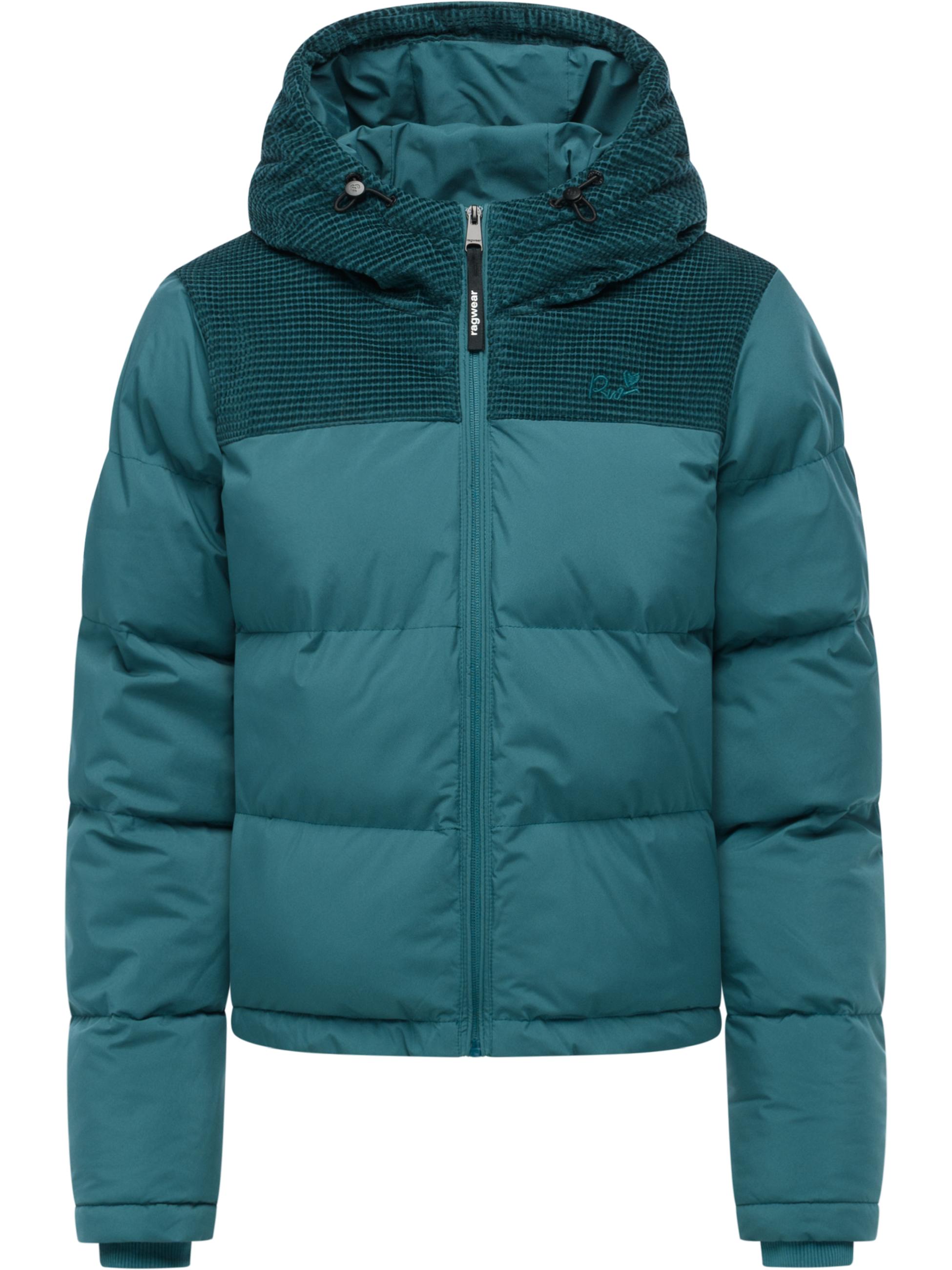 Wasserdichte Winterjacke mit Kord-Kapuze "Amazze" Ocean Green25
