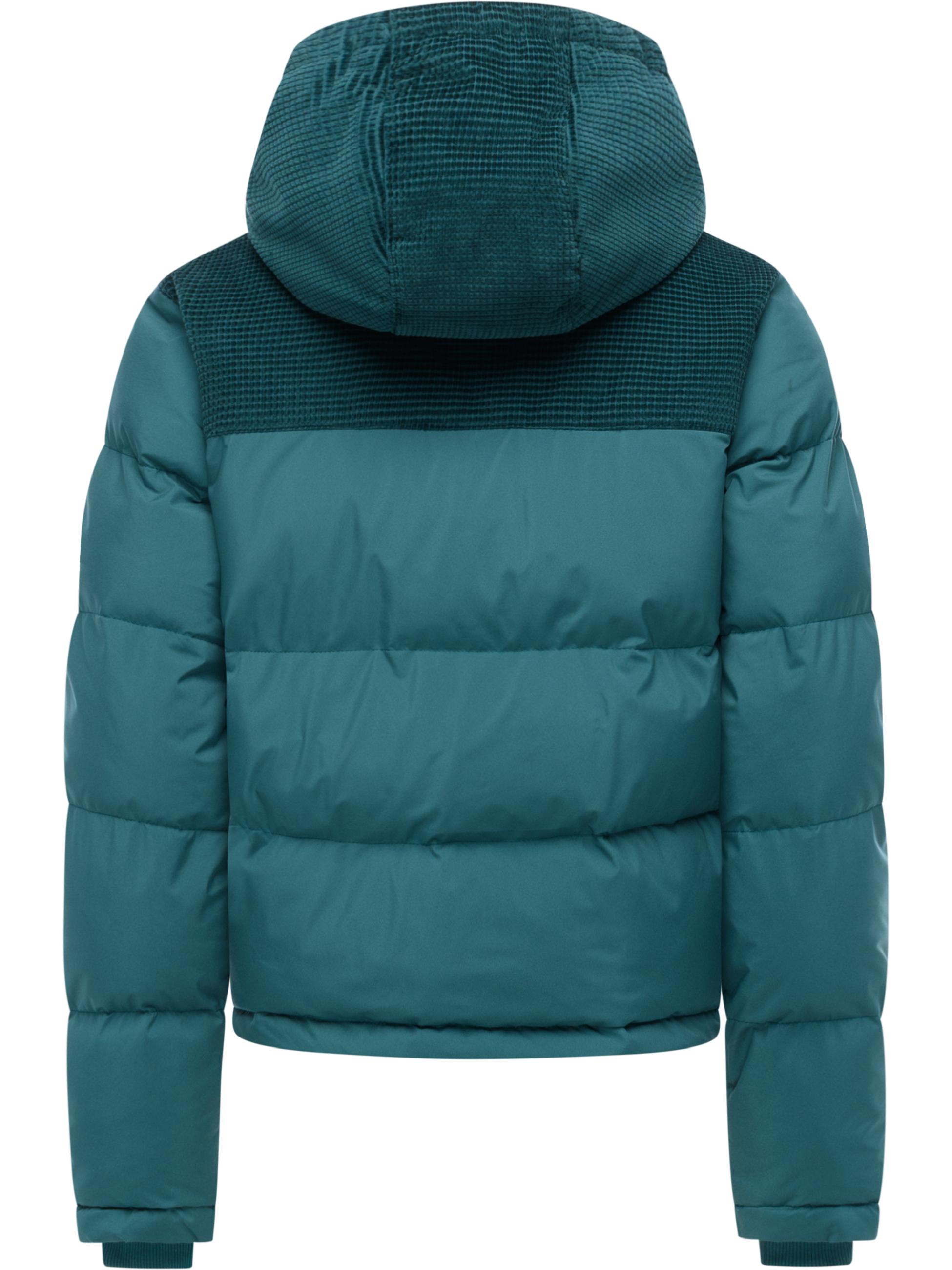 Wasserdichte Winterjacke mit Kord-Kapuze "Amazze" Ocean Green25