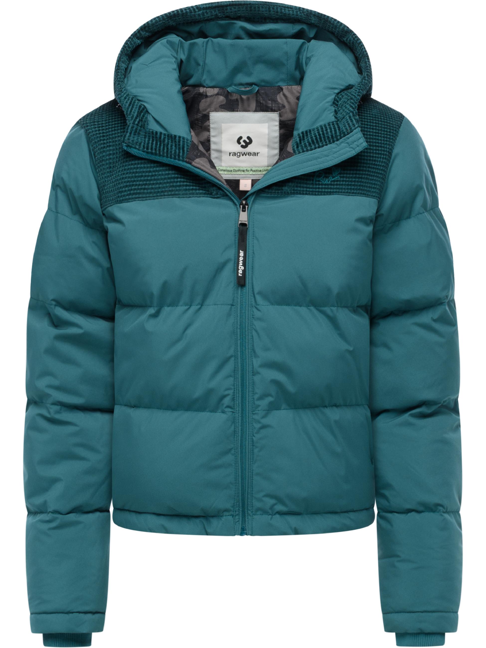 Wasserdichte Winterjacke mit Kord-Kapuze "Amazze" Ocean Green25