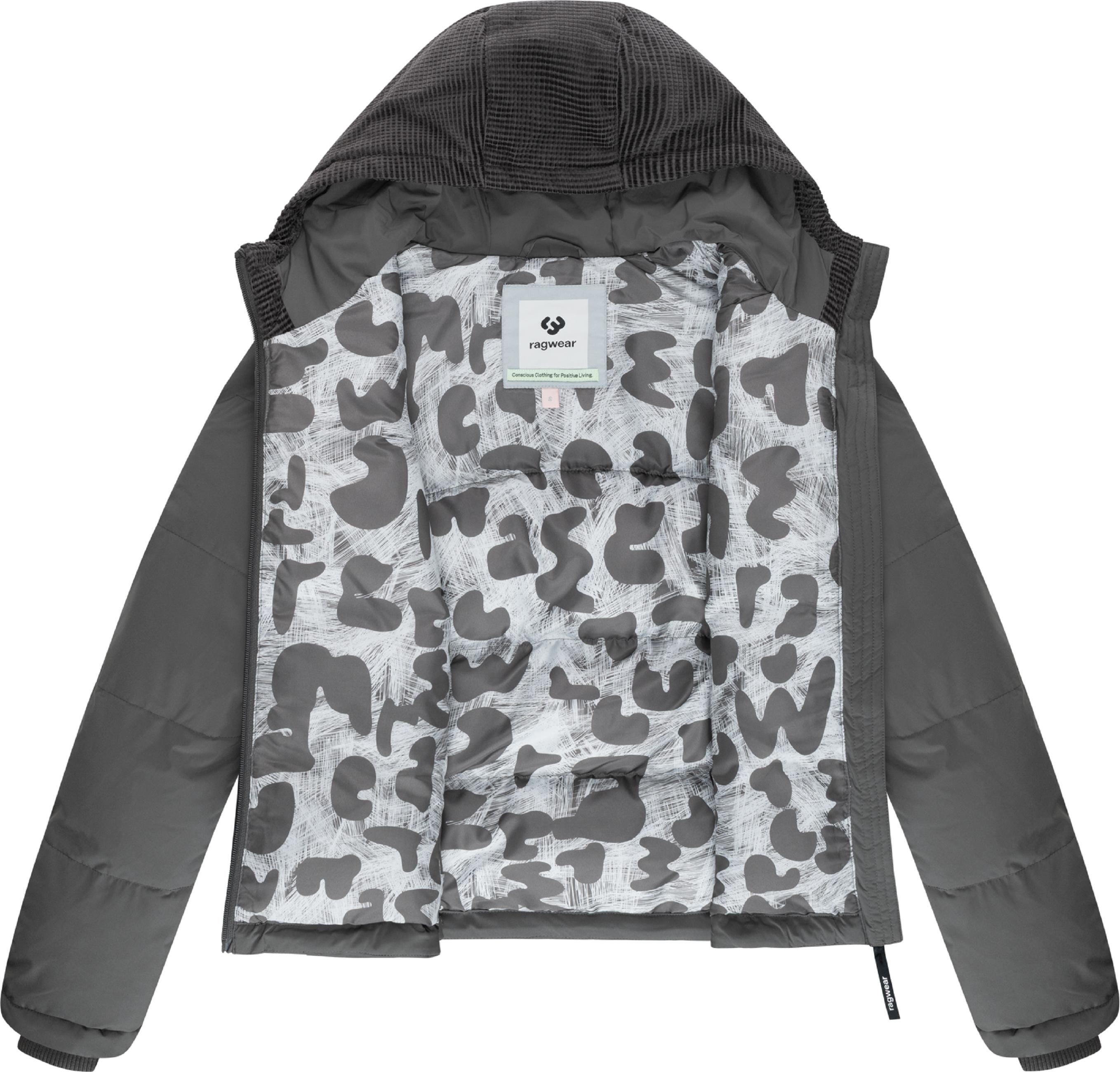Wasserdichte Winterjacke mit Kord-Kapuze "Amazze" Stone Grey25