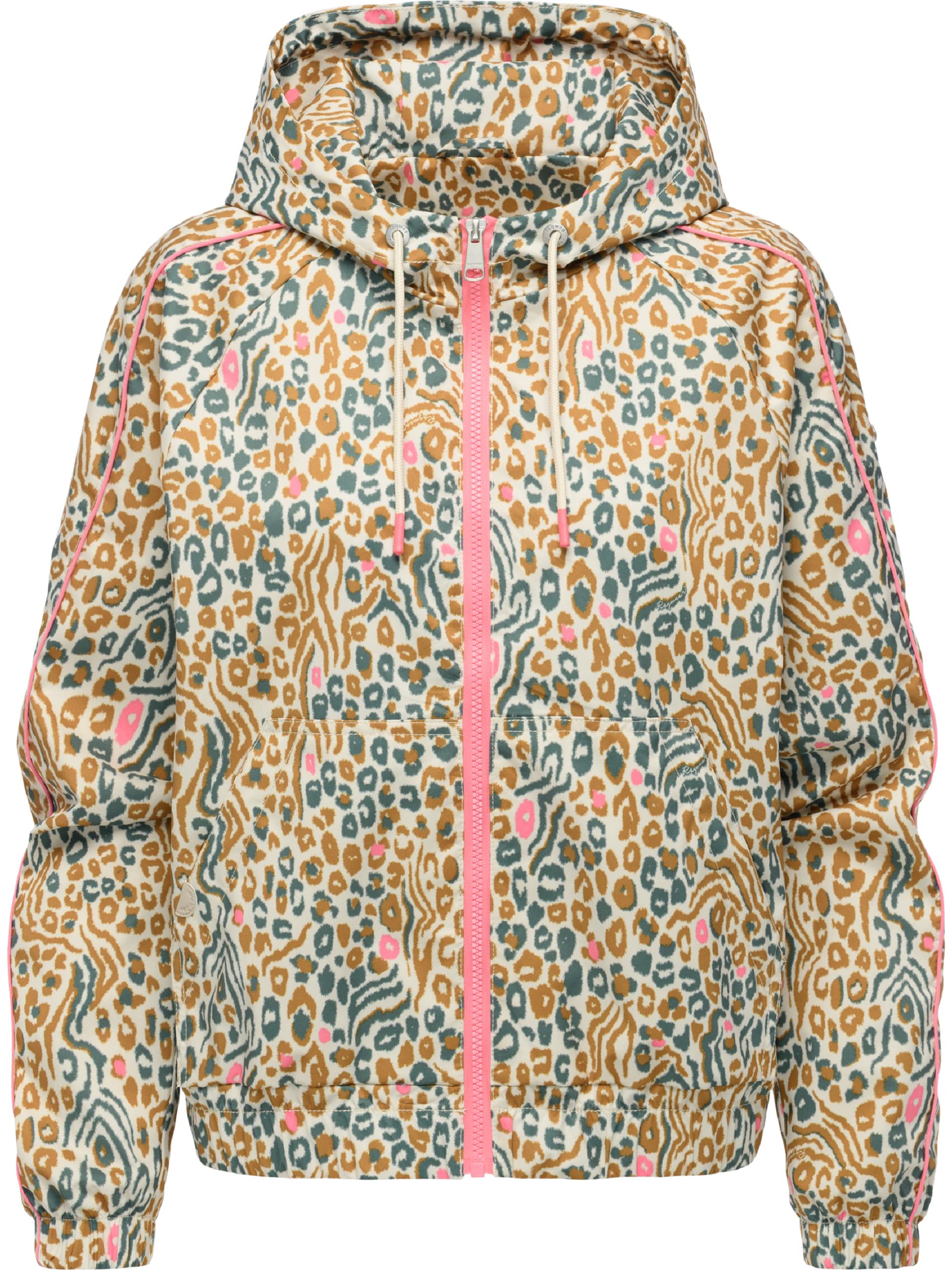 Leichte Funktionsjacke mit verstellbarer Kapuze "Andrin Print" Ecru