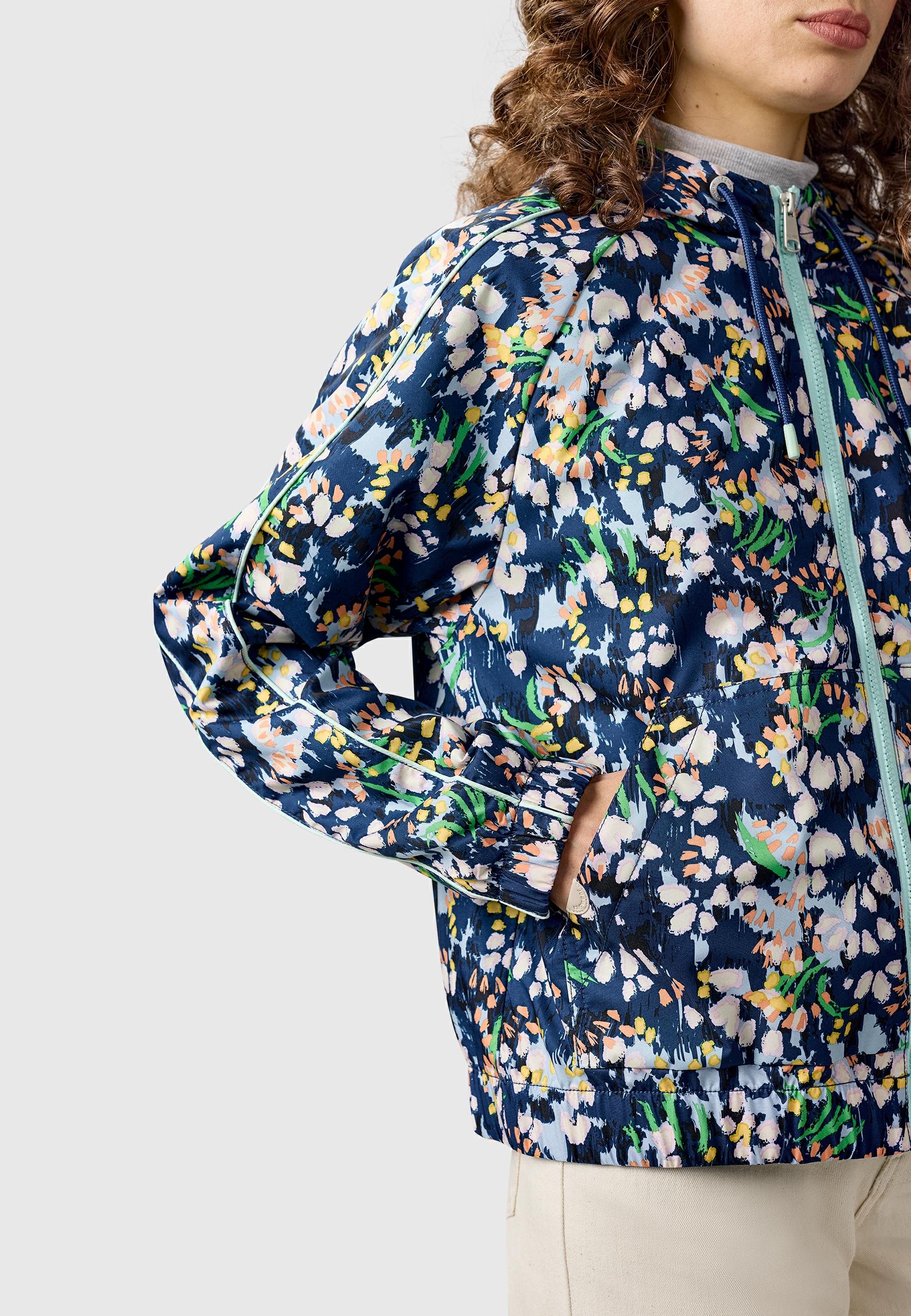 Leichte Funktionsjacke mit verstellbarer Kapuze "Andrin Print" Night Blue