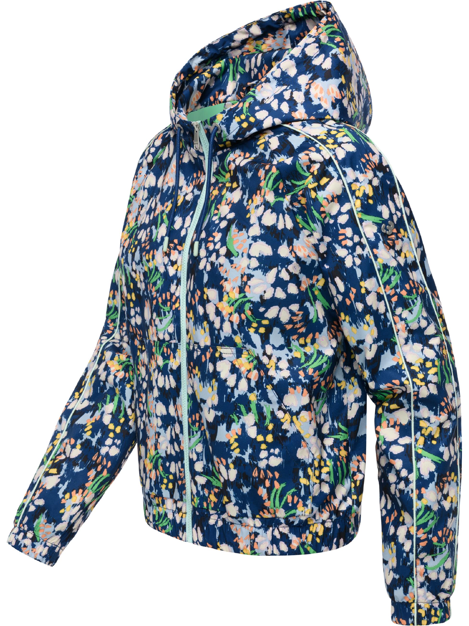Leichte Funktionsjacke mit verstellbarer Kapuze "Andrin Print" Night Blue